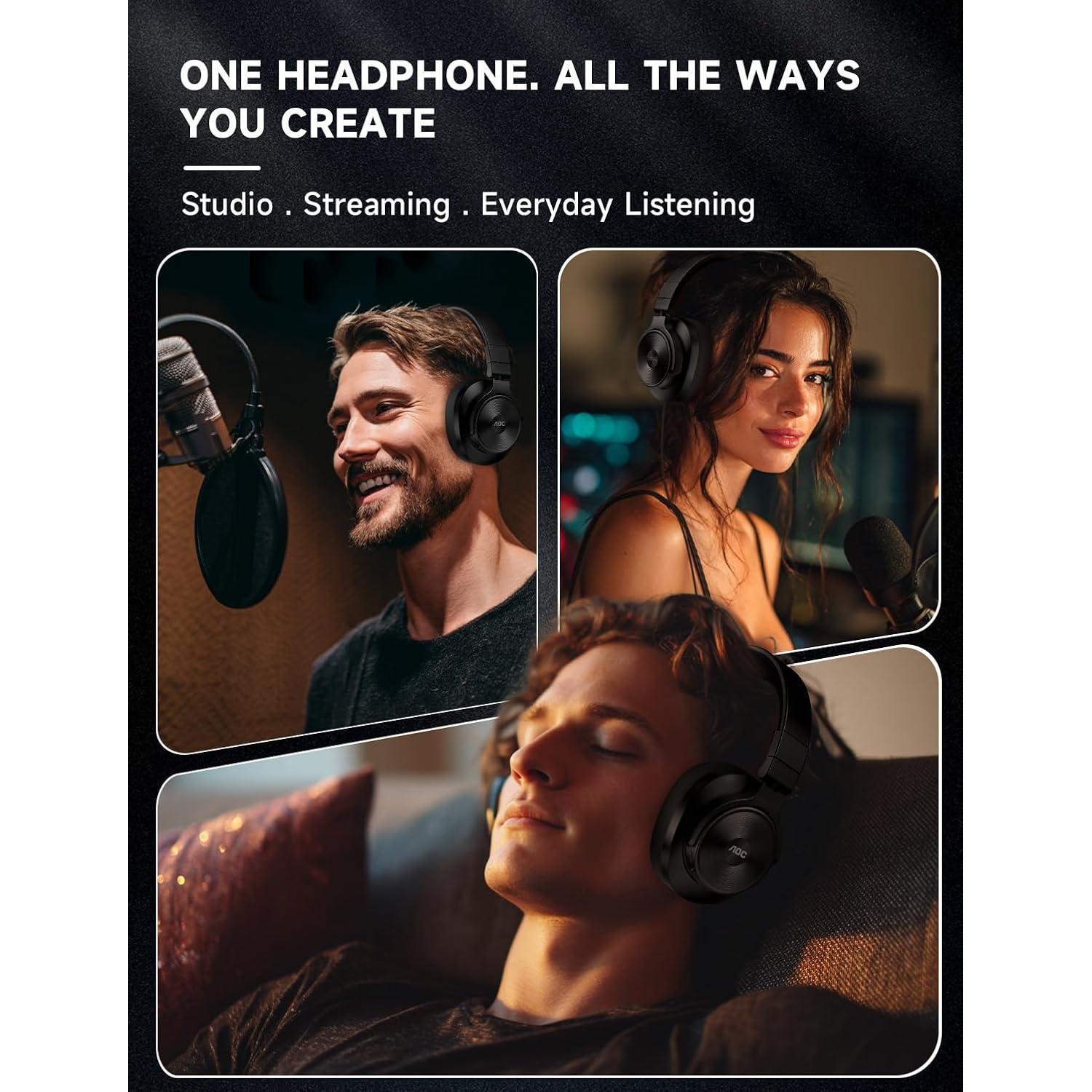 Auriculares AOC ACW3211 Bluetooth DJ 72h Negro