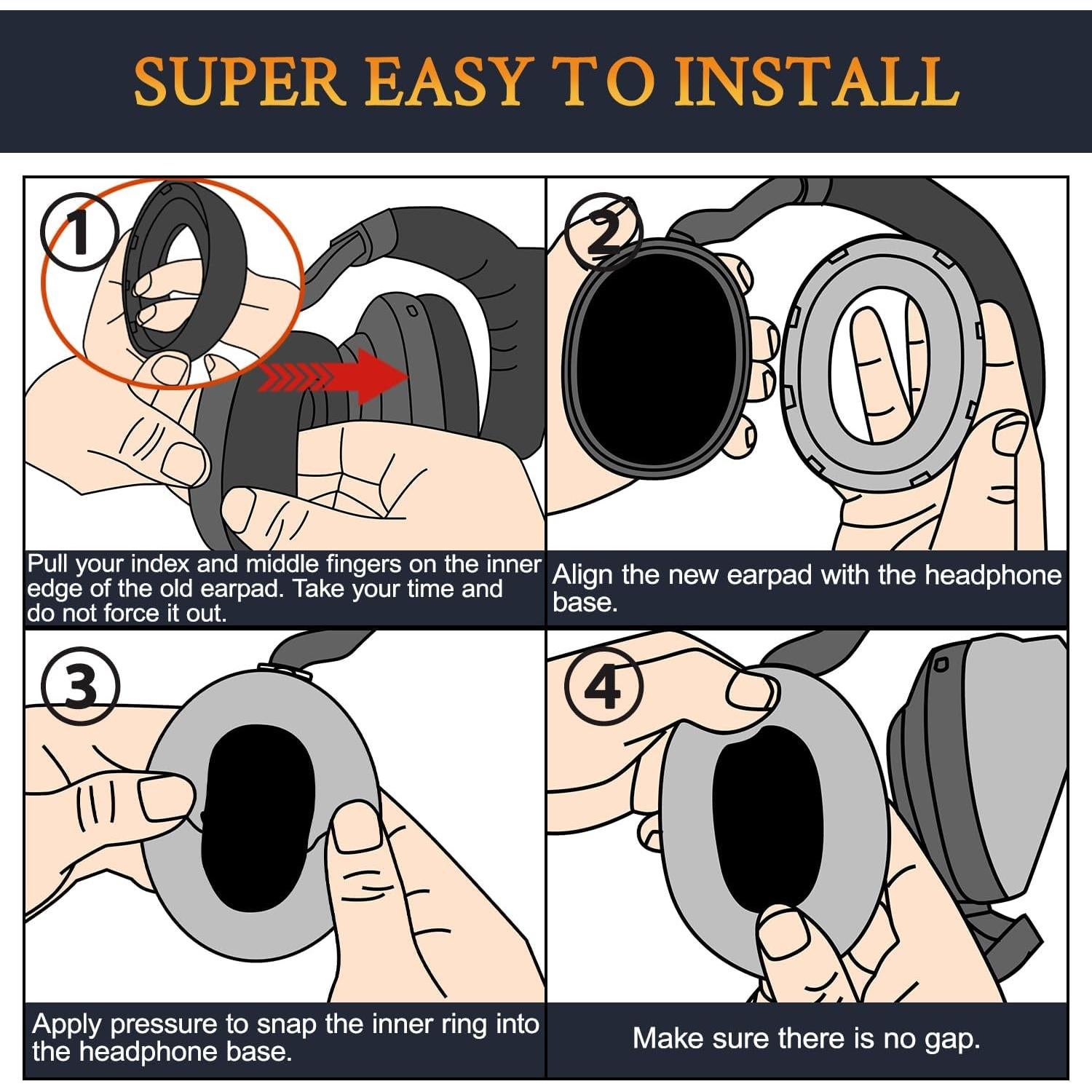 Almohadillas de Repuesto SOULWIT para Auriculares Jabra Elite 85h - Burdeos