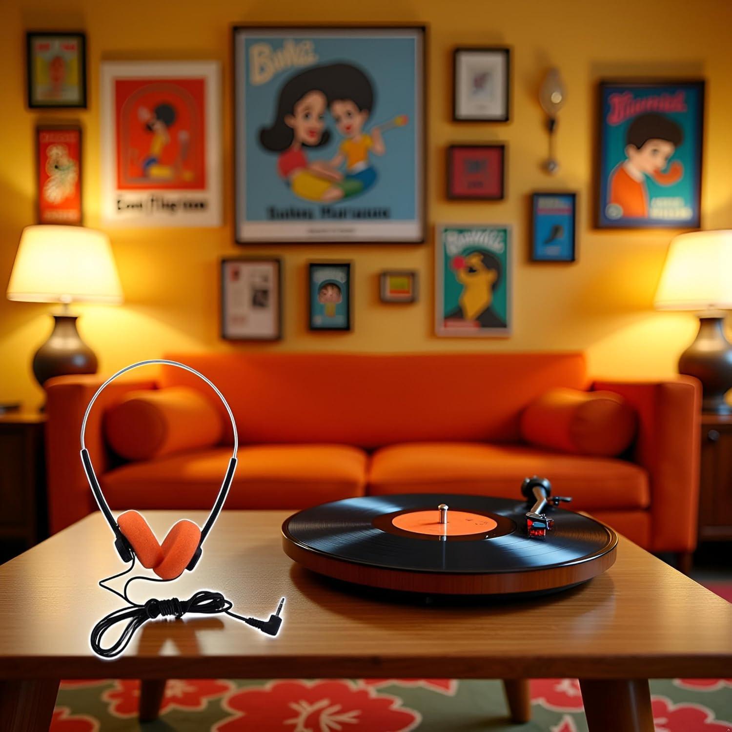 Auriculares Retro Naranjas Wentoenapp Sobre la Oreja Estéreo