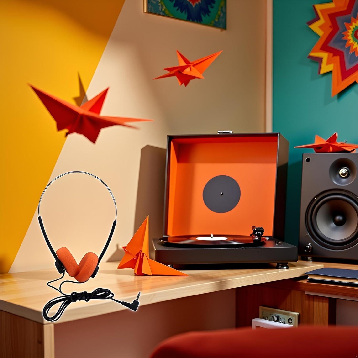 Auriculares Retro Naranjas Wentoenapp Sobre la Oreja Estéreo