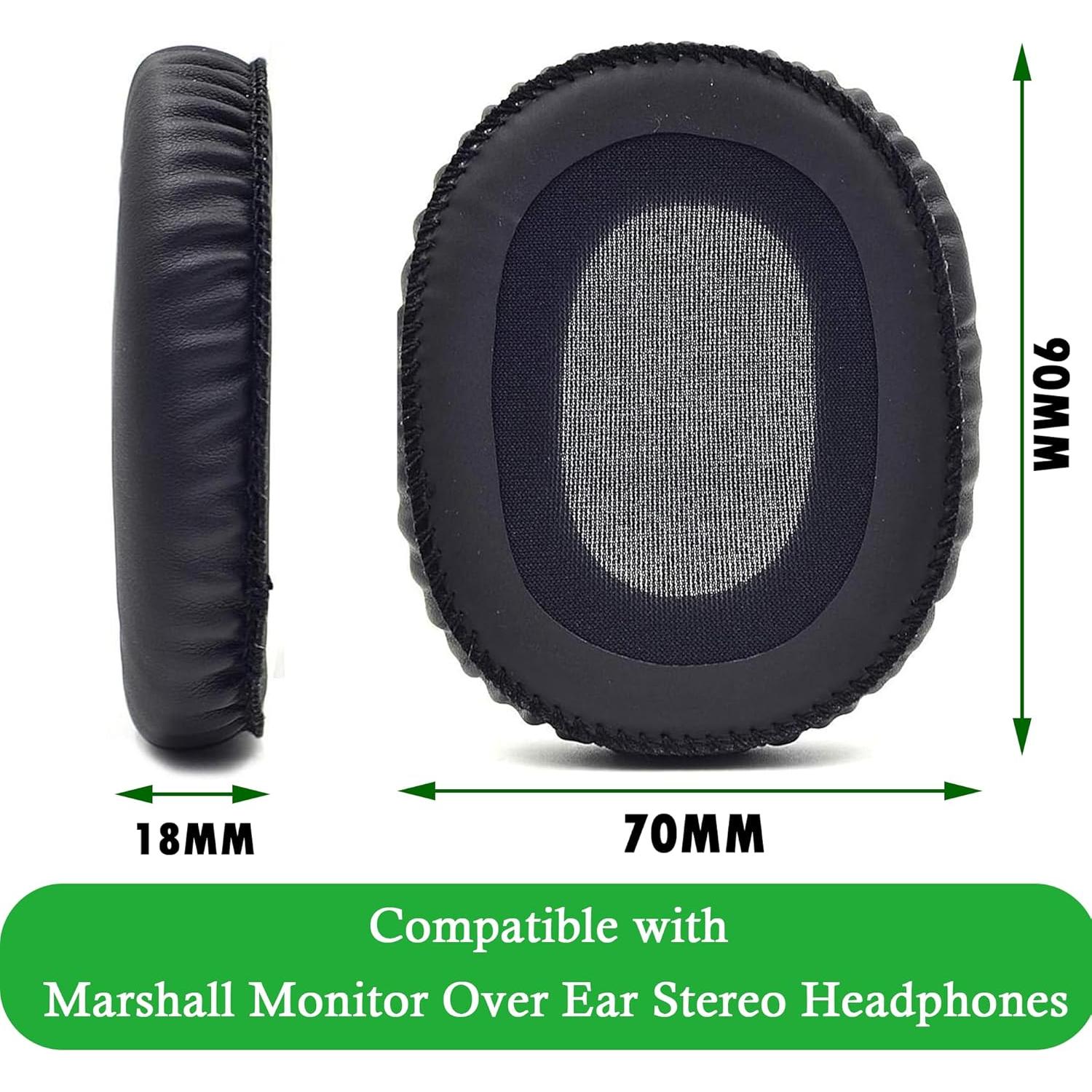 Monitor Over-Ear Earpads Replacement Cushion Compatible with Marshall Monitor Over Ear Stereo Headphones Ear Pads with Protein Leather