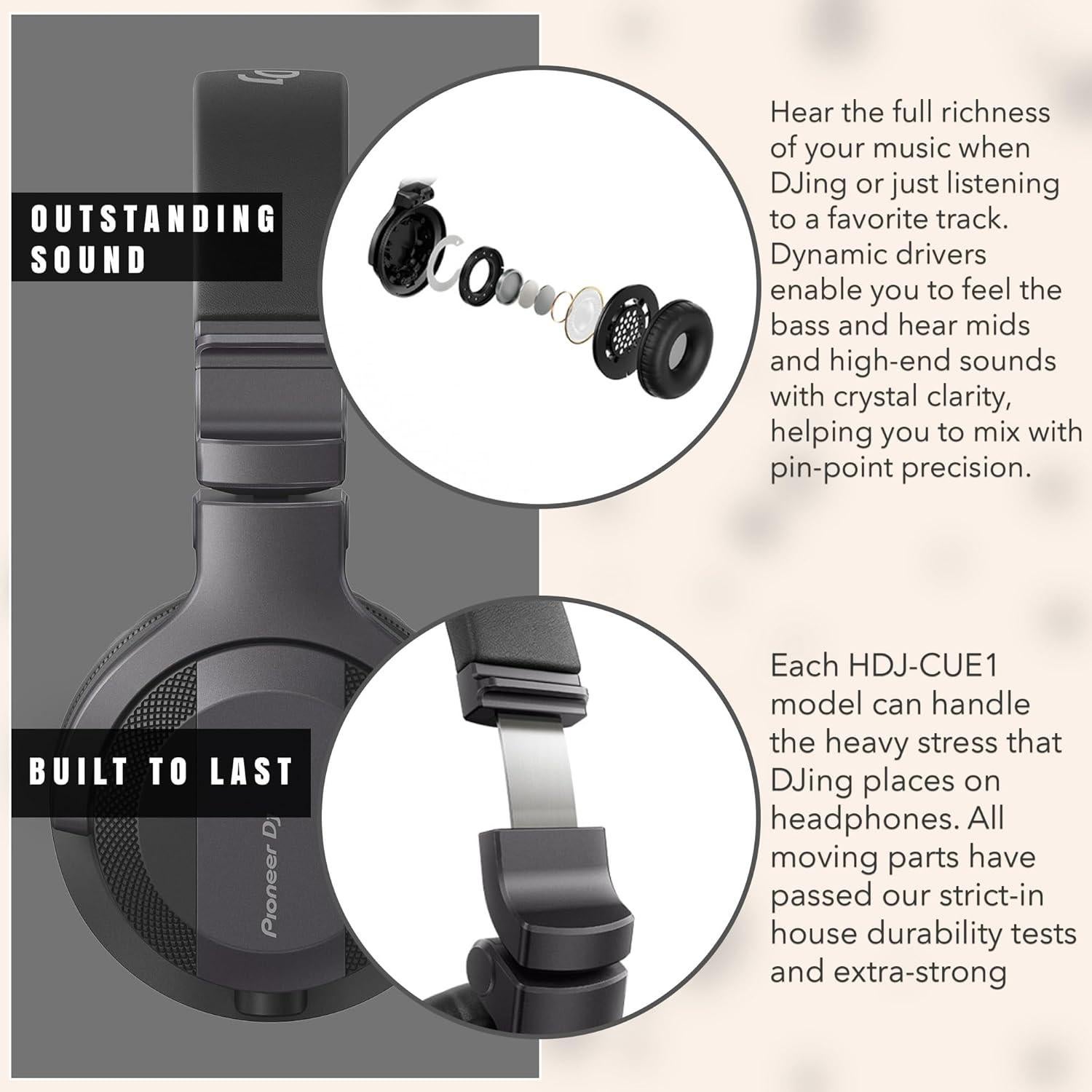 Auriculares DJ Pioneer HDJ-CUE1 - Sonido Profesional y Estuche