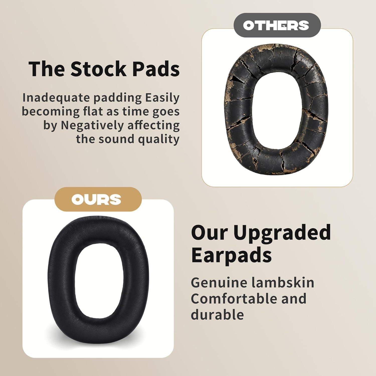 Almohadillas de Piel de Cordero Bowers & Wilkins PX8 PX7 S2 - Negro