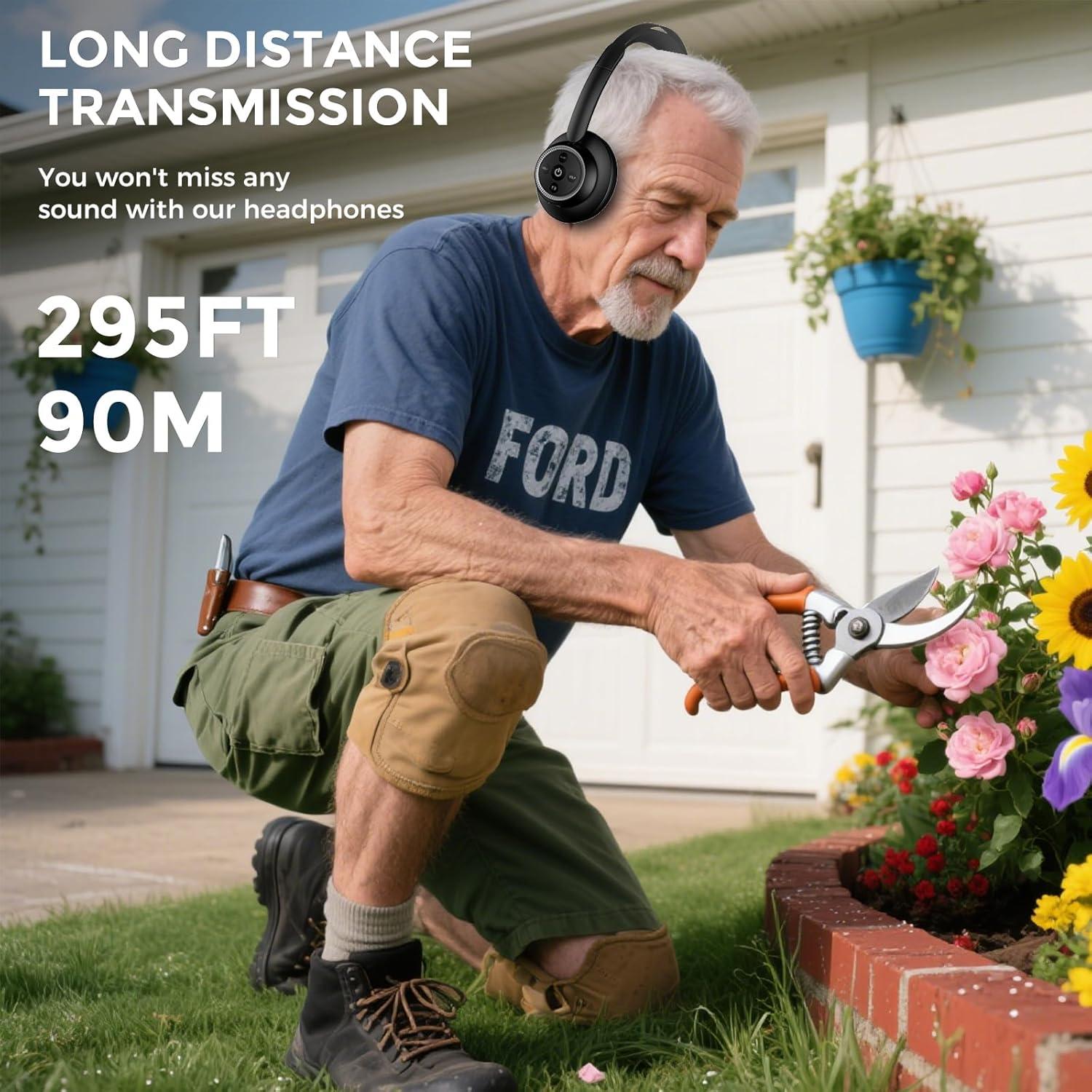 Auriculares Inalámbricos ROSIDA M98A para TV, Bluetooth 5.0, 20h