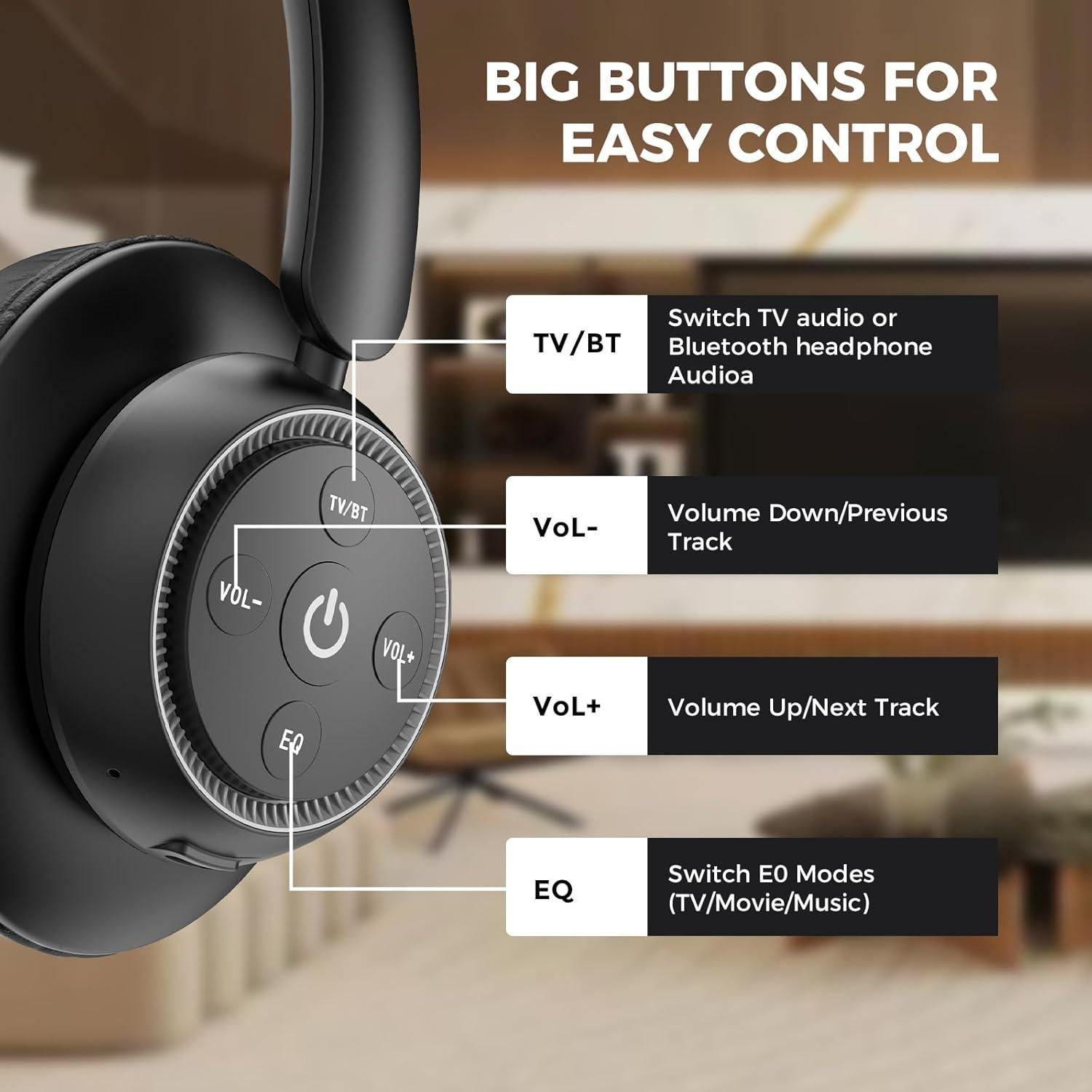 Auriculares Inalámbricos ROSIDA M98A para TV, Bluetooth 5.0, 20h