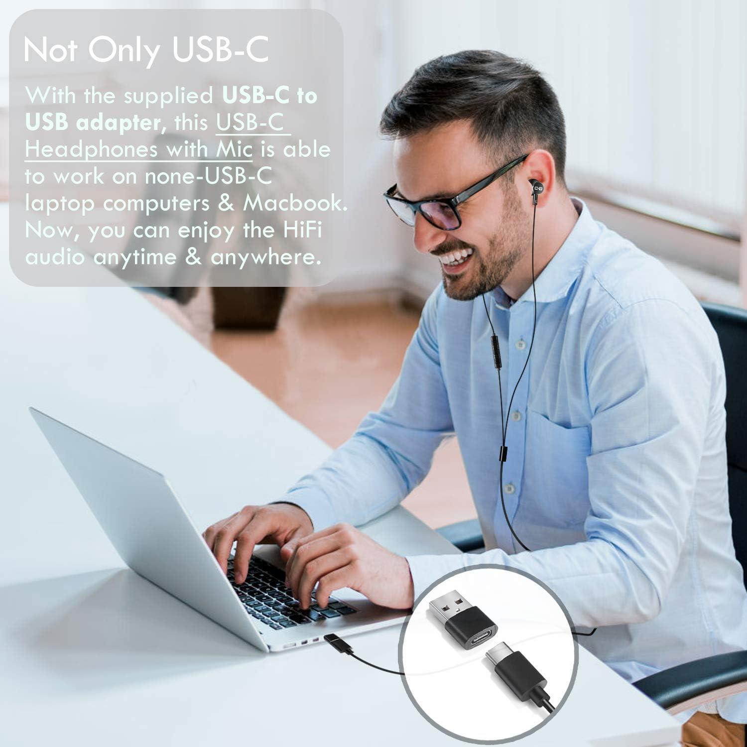 Auriculares USB-C ChanGeek CGS-W1A con Adaptador y Micrófono