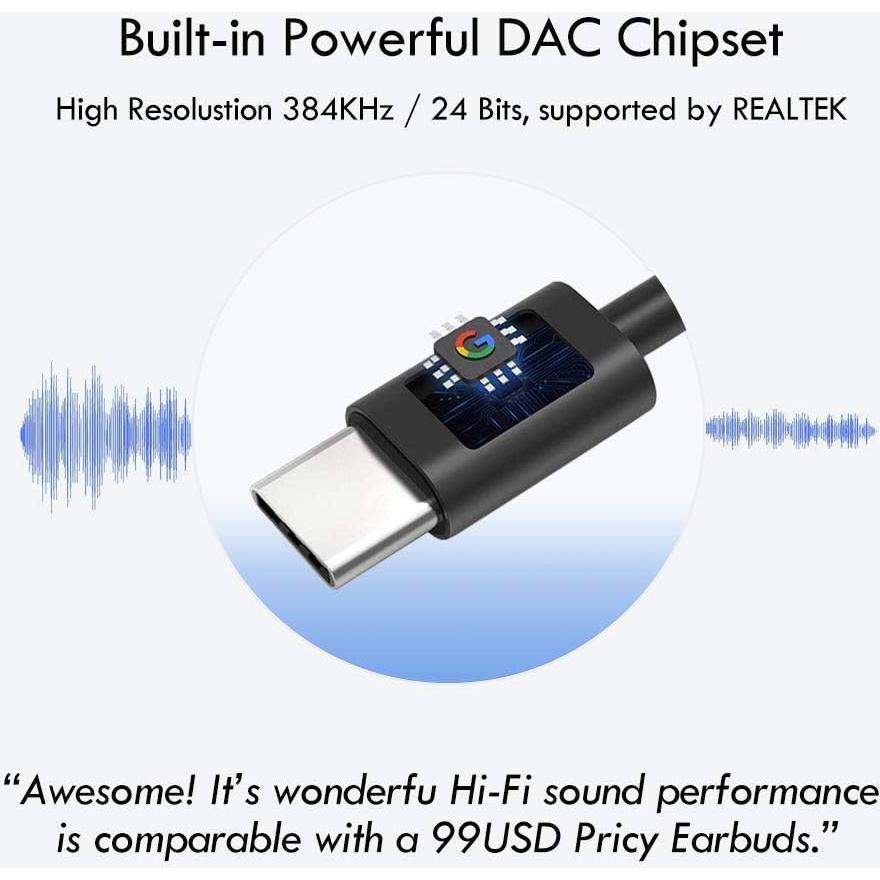 Auriculares USB-C ChanGeek CGS-W1A con Adaptador y Micrófono