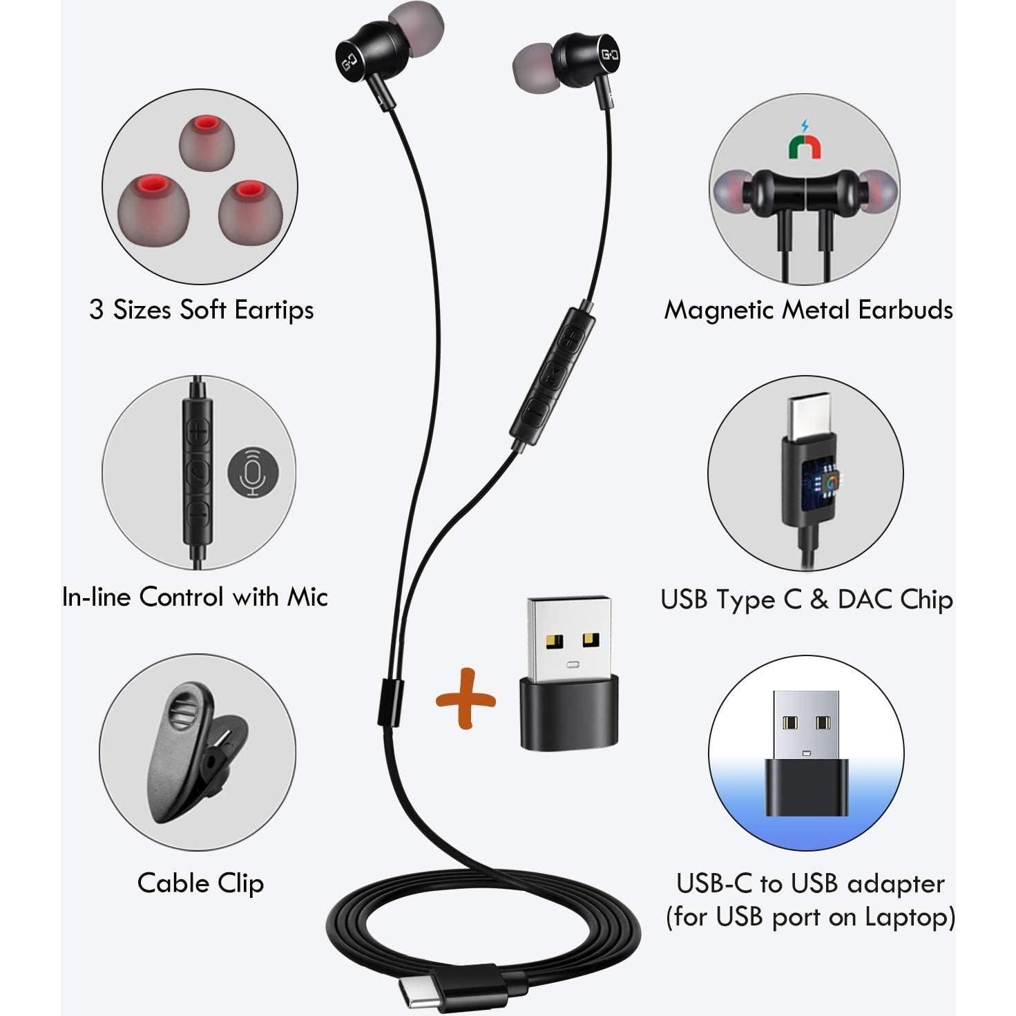 Auriculares USB-C ChanGeek CGS-W1A con Adaptador y Micrófono