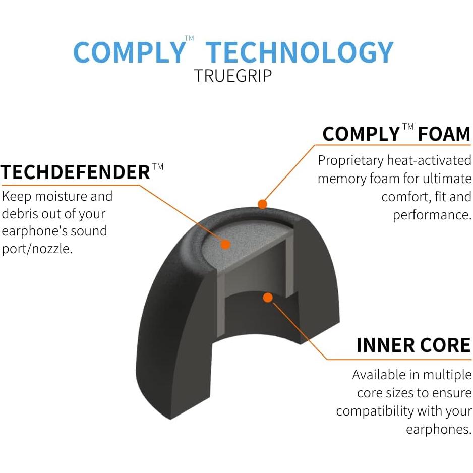 Puntas de Auriculares Comply TW-200-A para Anker y JBL - 3 Pares