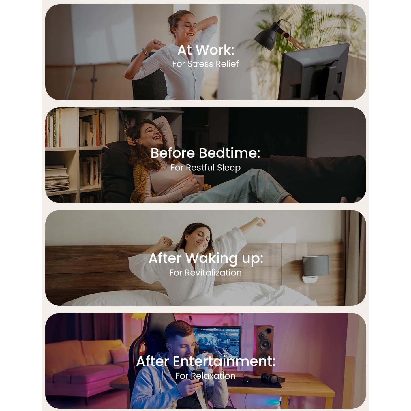 Masajeador de Cabeza y Ojos RENPHO Calentado 2 Niveles