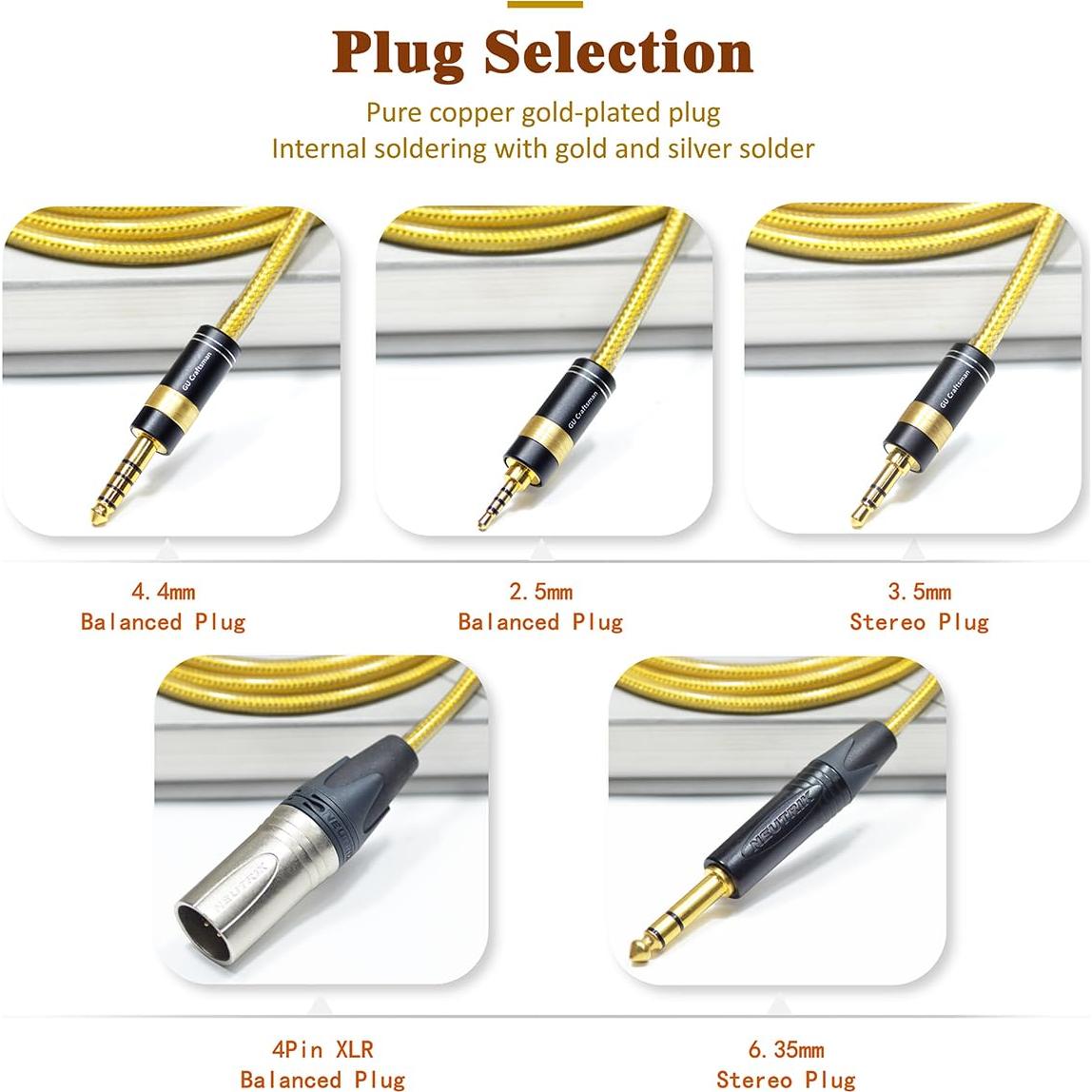 Cable de actualización GUCraftsman 1.8m para auriculares 4.4mm
