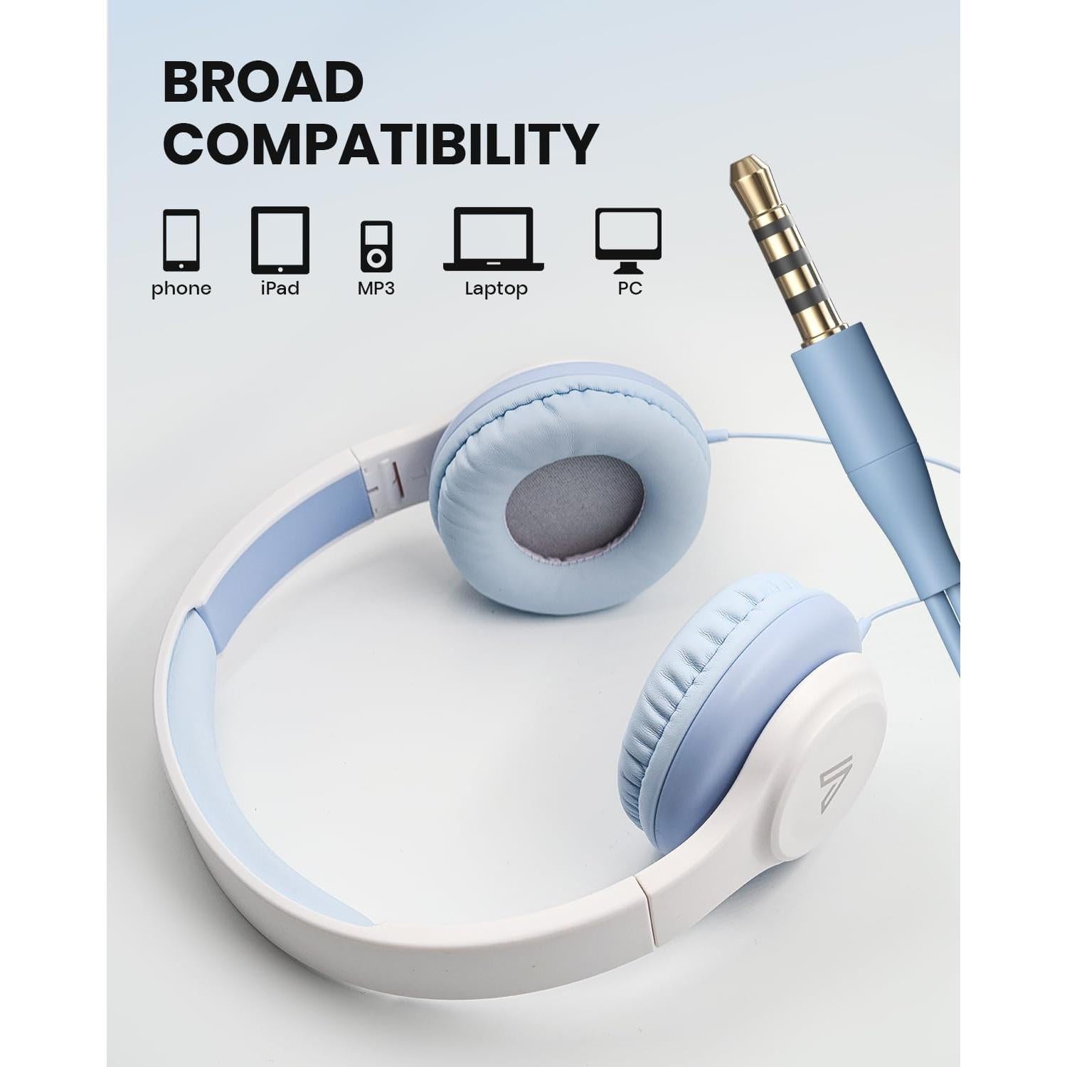 Auriculares On-Ear VOXii GE01 con Micrófono Plegables Azul