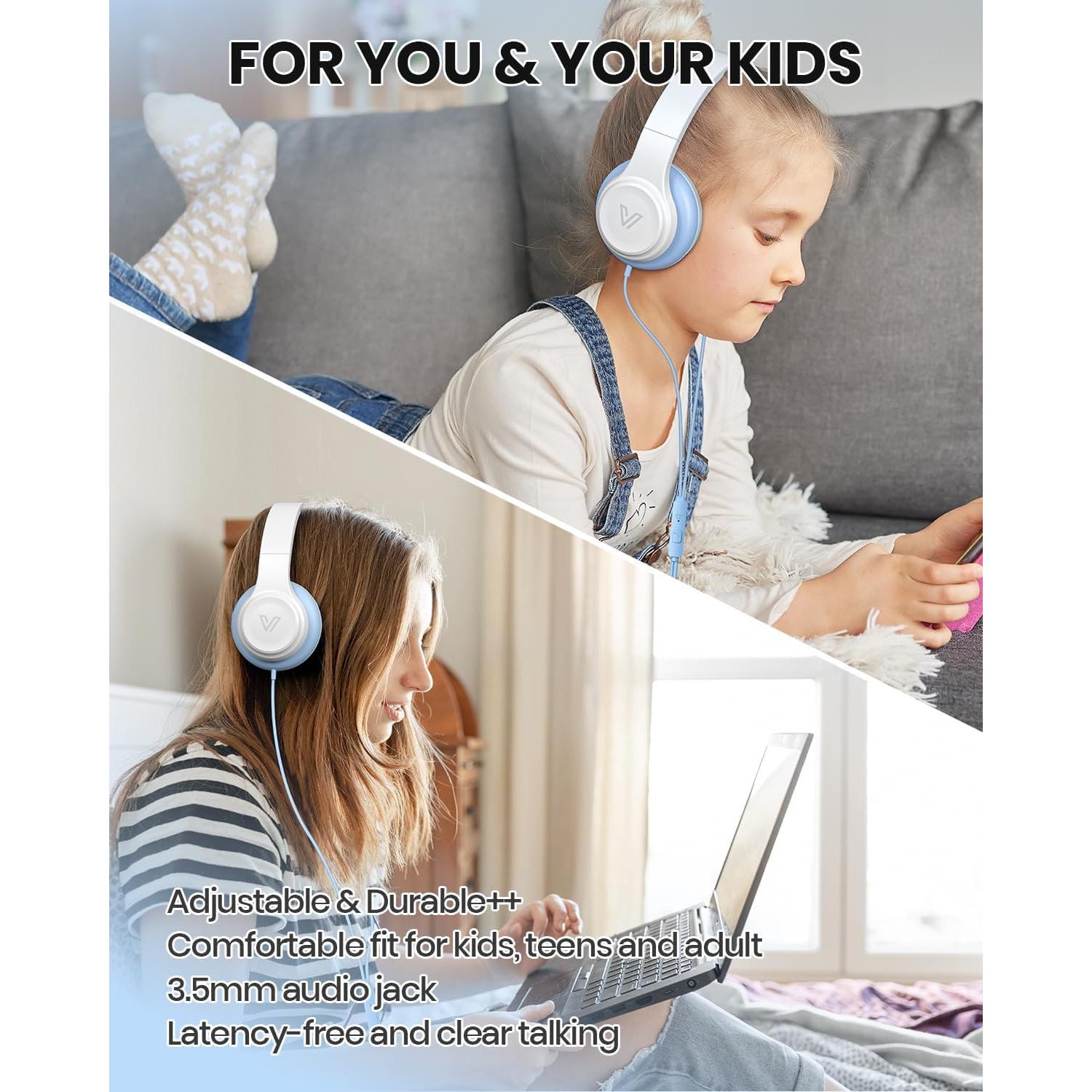 Auriculares On-Ear VOXii GE01 con Micrófono Plegables Azul