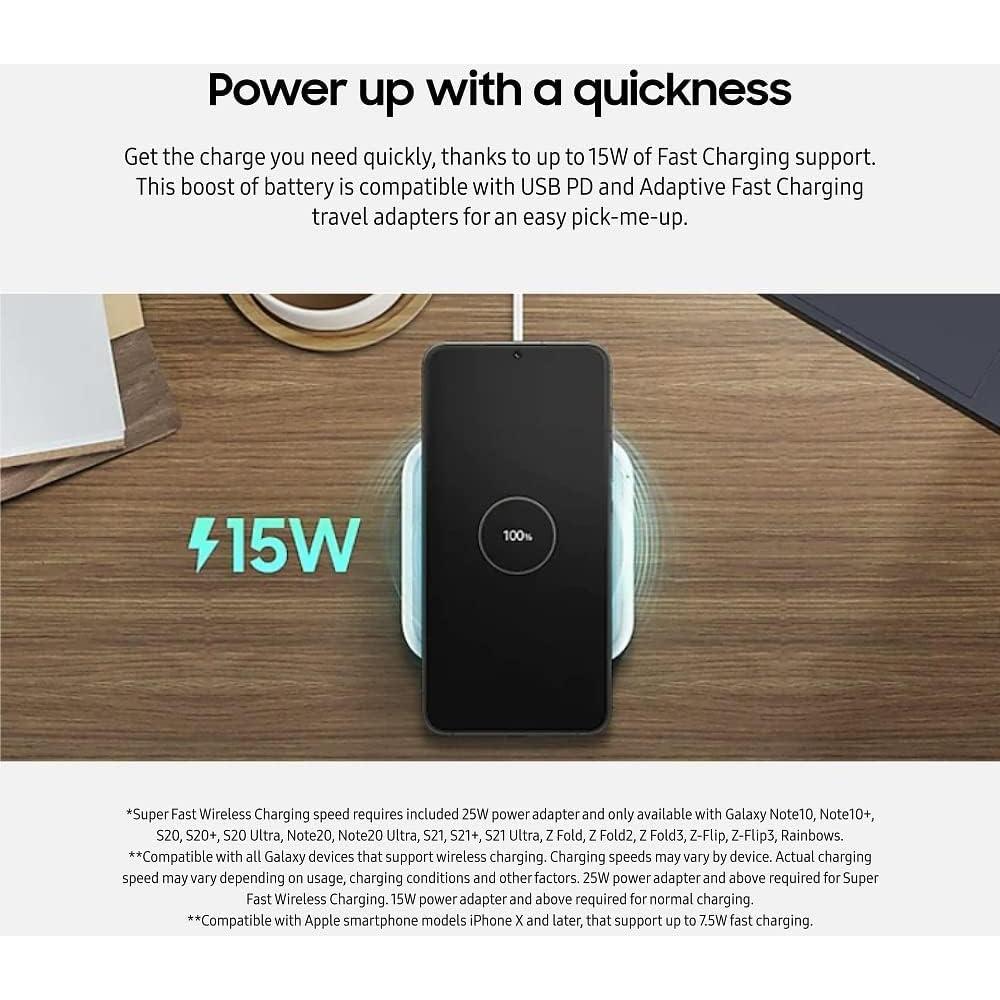 Cargador Inalámbrico Samsung 15W Base Rápida Gris