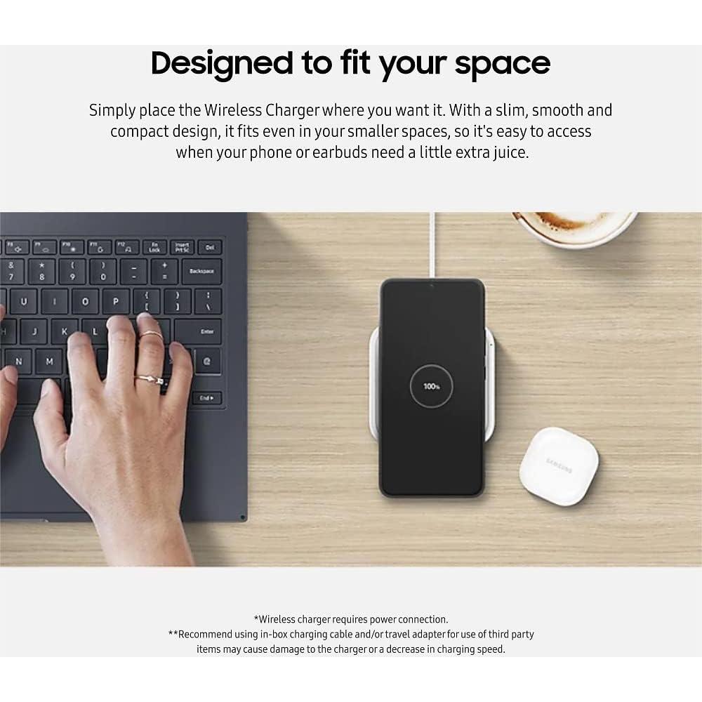 Cargador Inalámbrico Samsung 15W Base Rápida Gris
