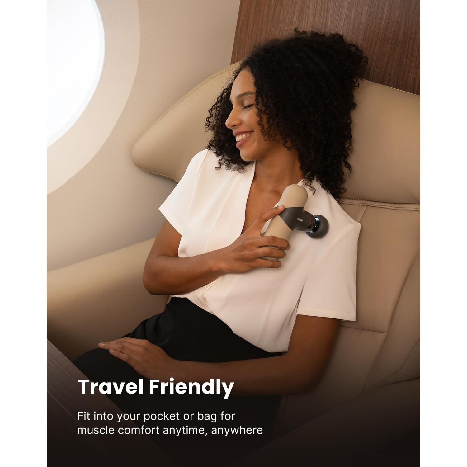 RENPHO Mini Pistola de Masaje Térmica Portátil Gris