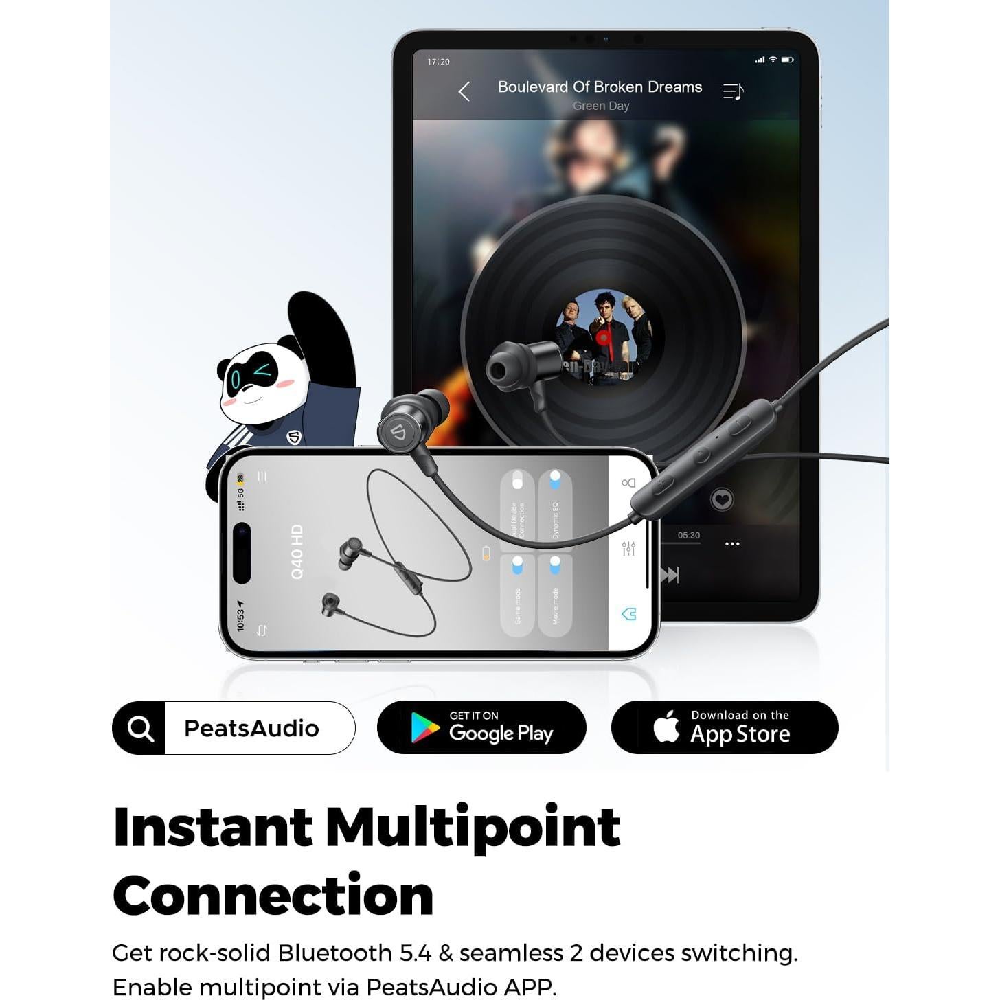 Auriculares Inalámbricos SoundPEATS Q40 HD IP67 20H Bluetooth 6.0