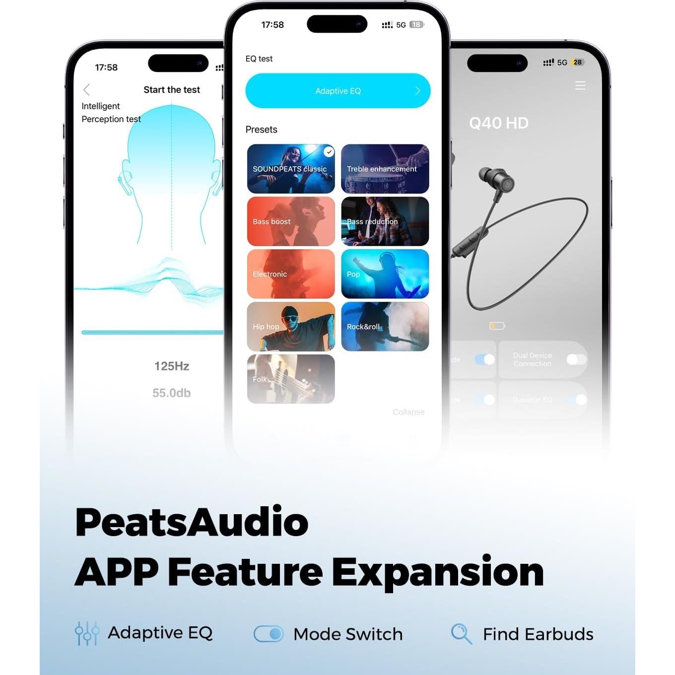 Auriculares Inalámbricos SoundPEATS Q40 HD IP67 20H Bluetooth 6.0