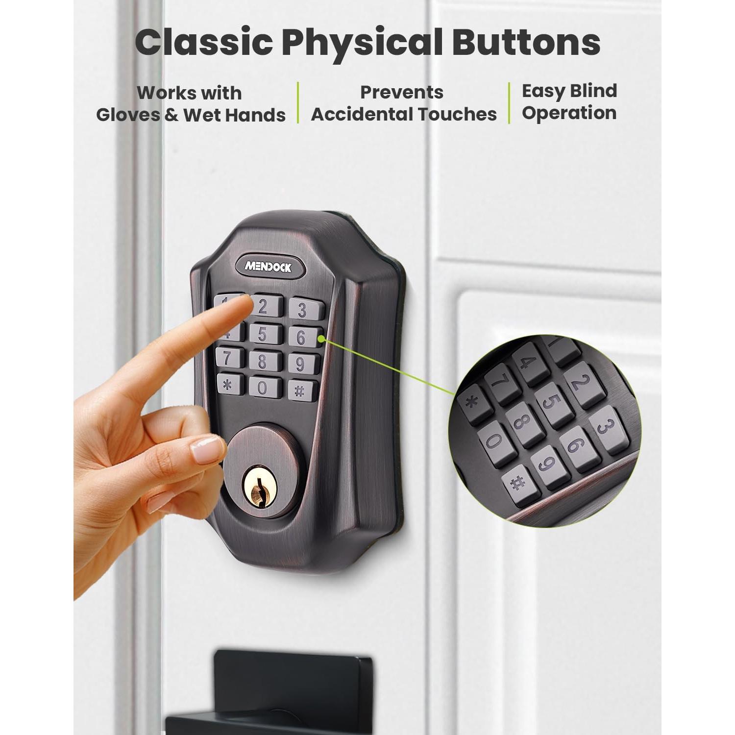 Cerradura Inteligente MENDOCK UF01 Teclado Iluminado IP54