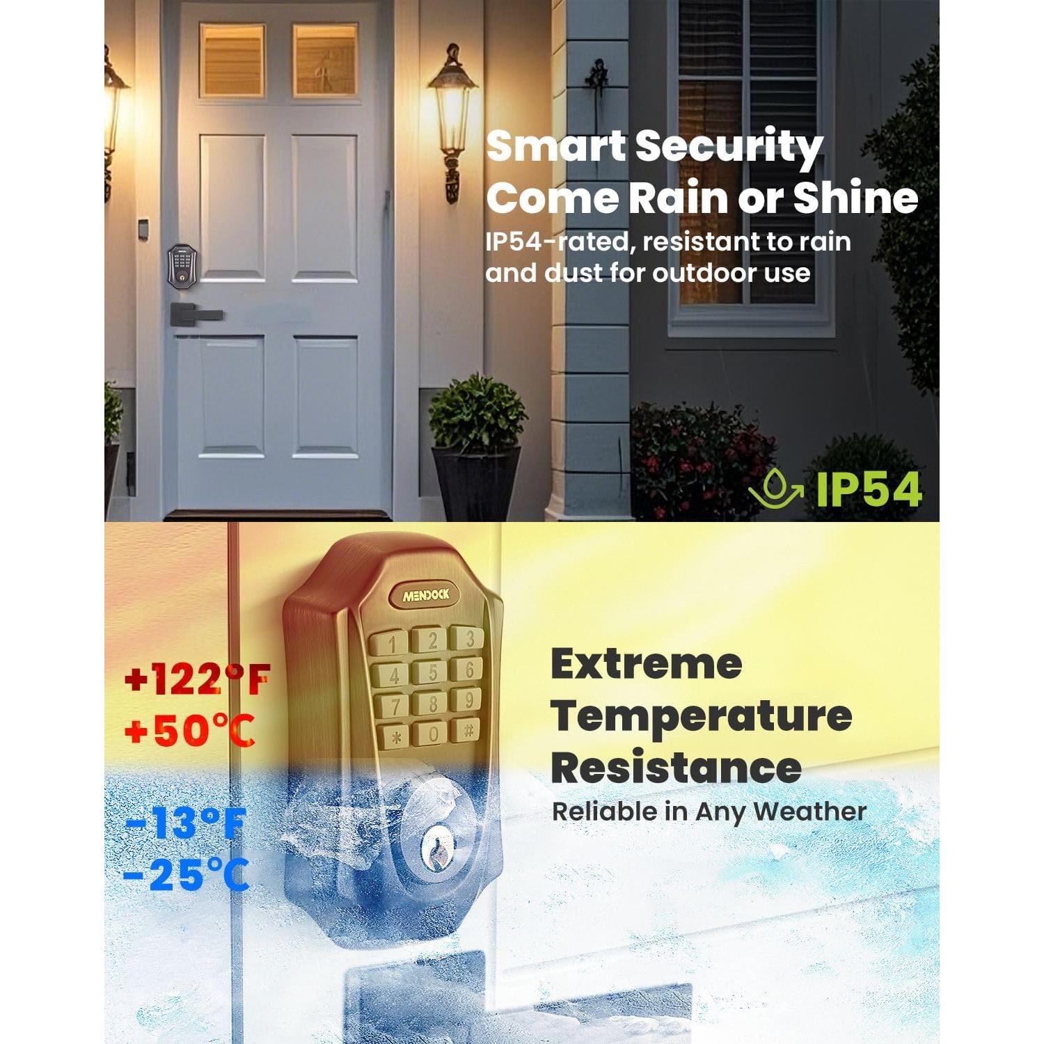 Cerradura Inteligente MENDOCK UF01 Teclado Iluminado IP54