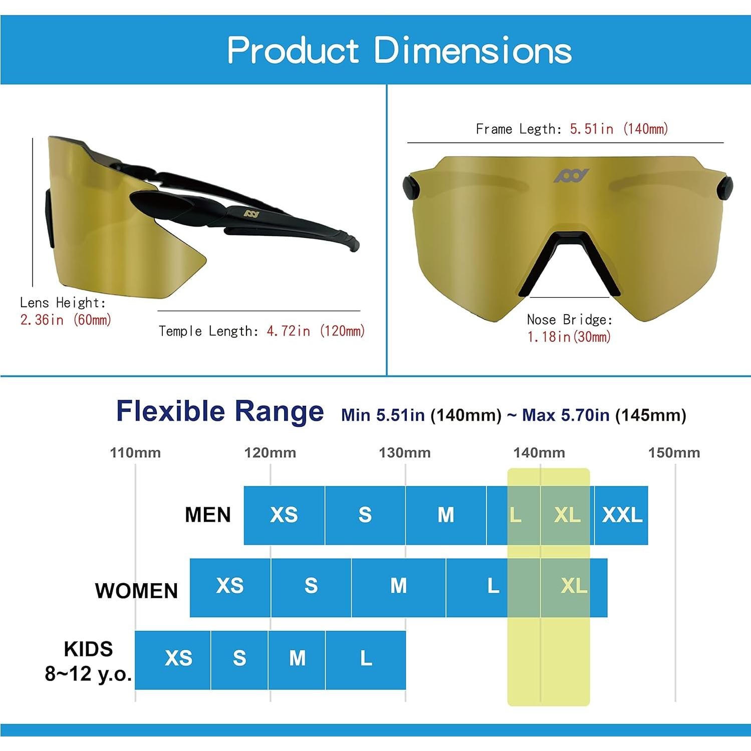 Gafas de sol polarizadas TR90 para deportes al aire libre