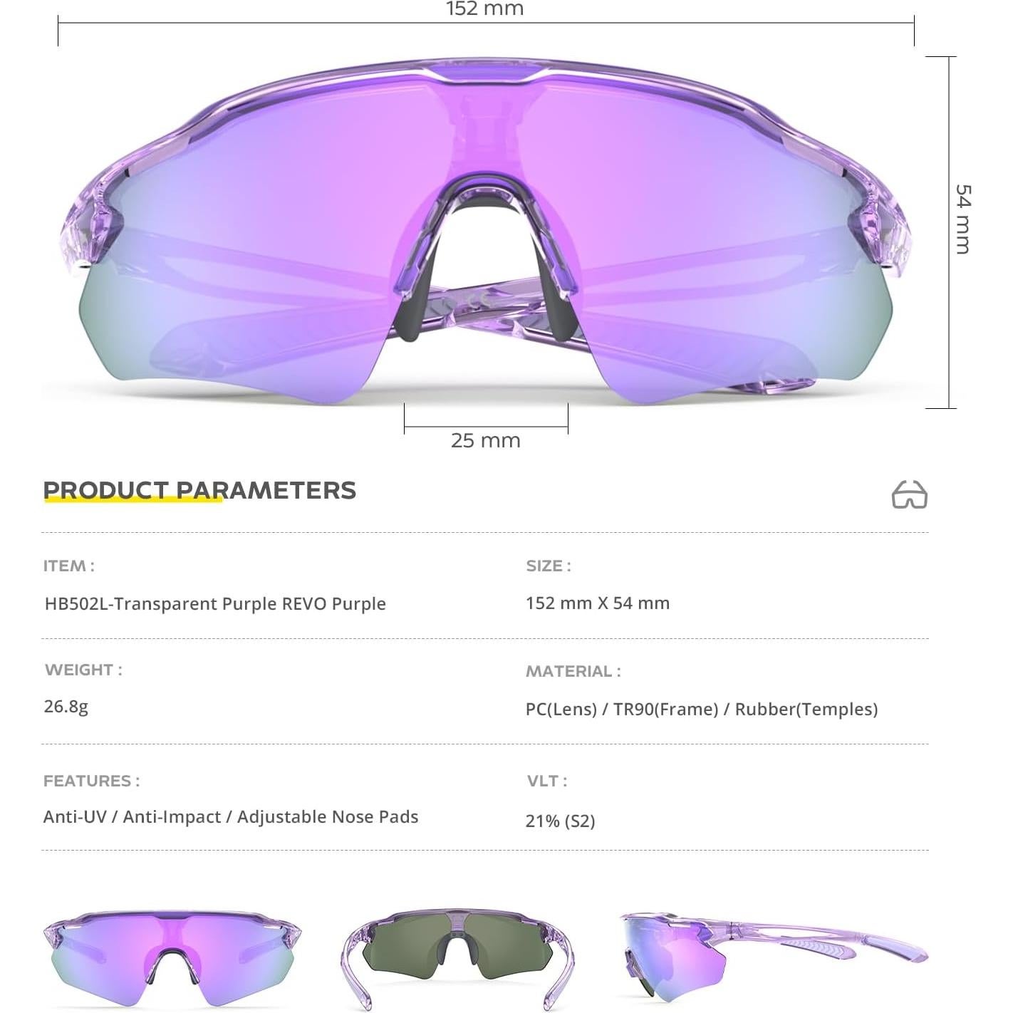 Gafas de Ciclismo Hubo Sports 5 Lentes Polarizadas Unisex