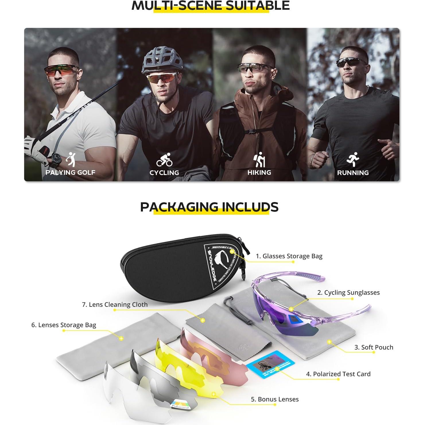 Gafas de Ciclismo Hubo Sports 5 Lentes Polarizadas Unisex