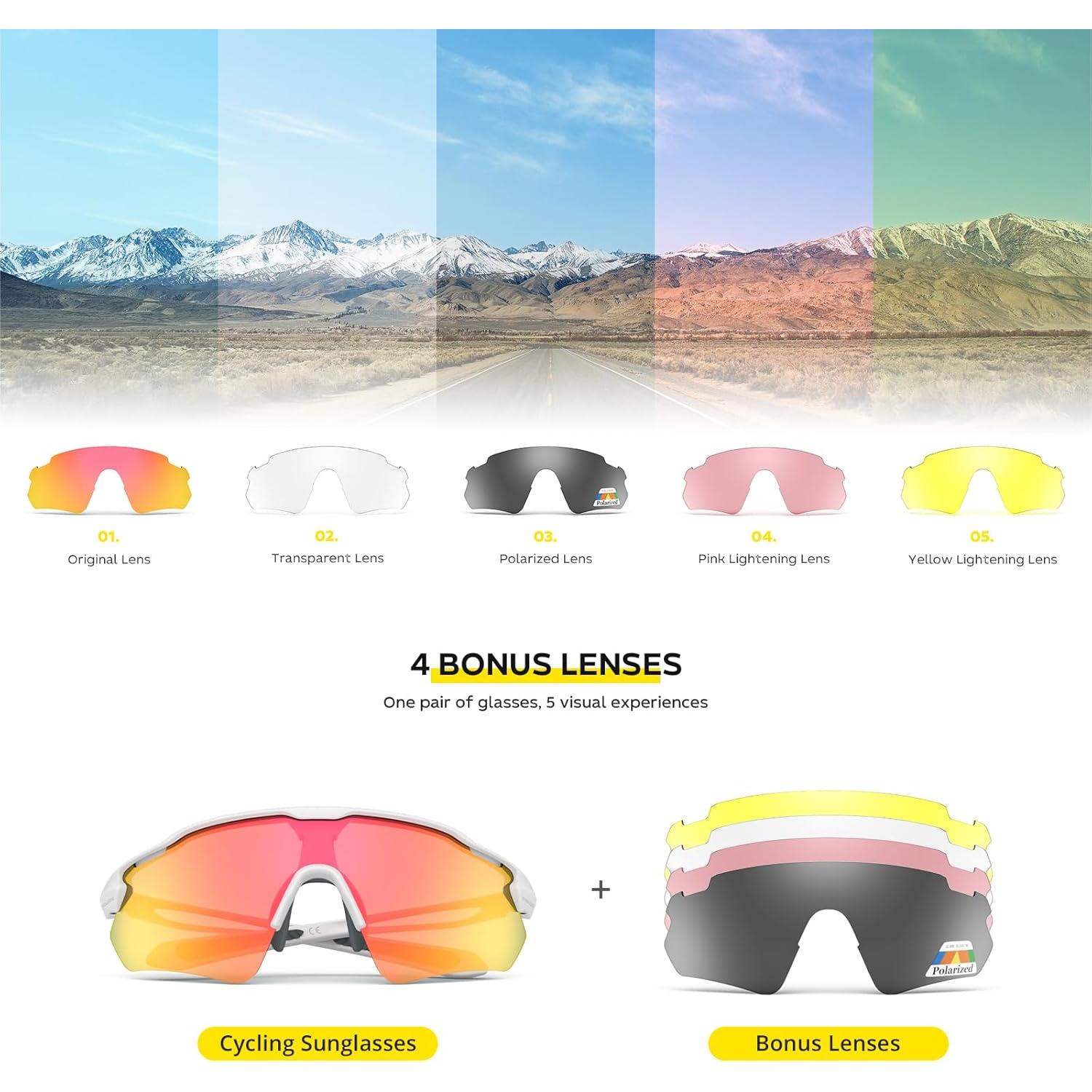 Gafas de Ciclismo Hubo Sports 5 Lentes Polarizadas Unisex