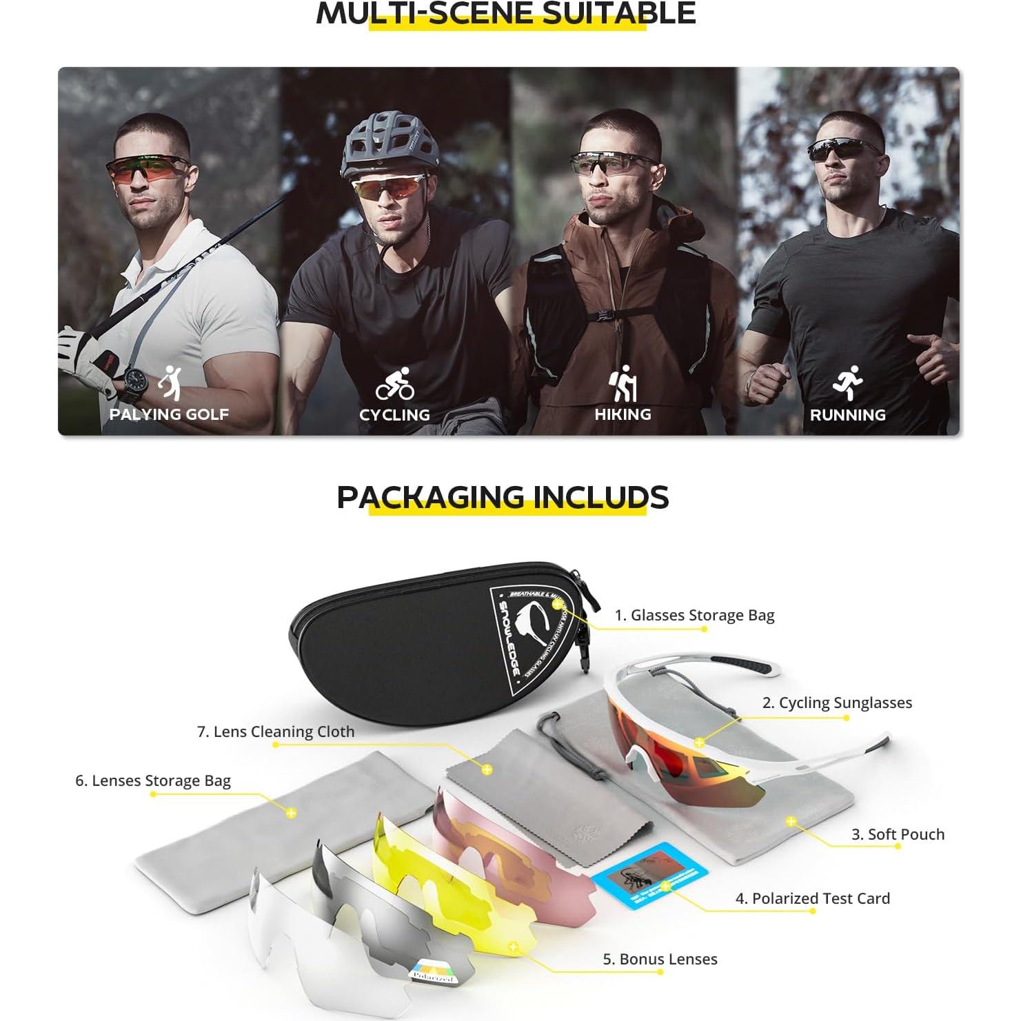 Gafas de Ciclismo Hubo Sports 5 Lentes Polarizadas Unisex