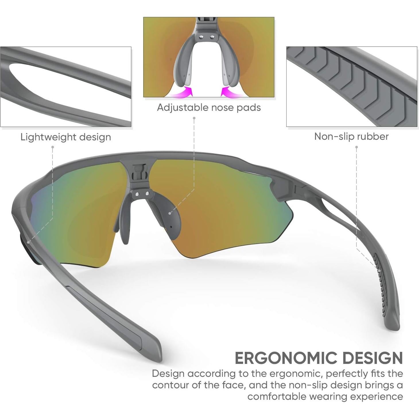 Gafas de Ciclismo Hubo Sports 5 Lentes Intercambiables