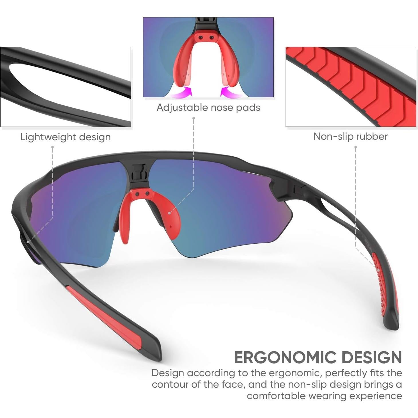 Gafas de Ciclismo Hubo Sports 5 Lentes Intercambiables