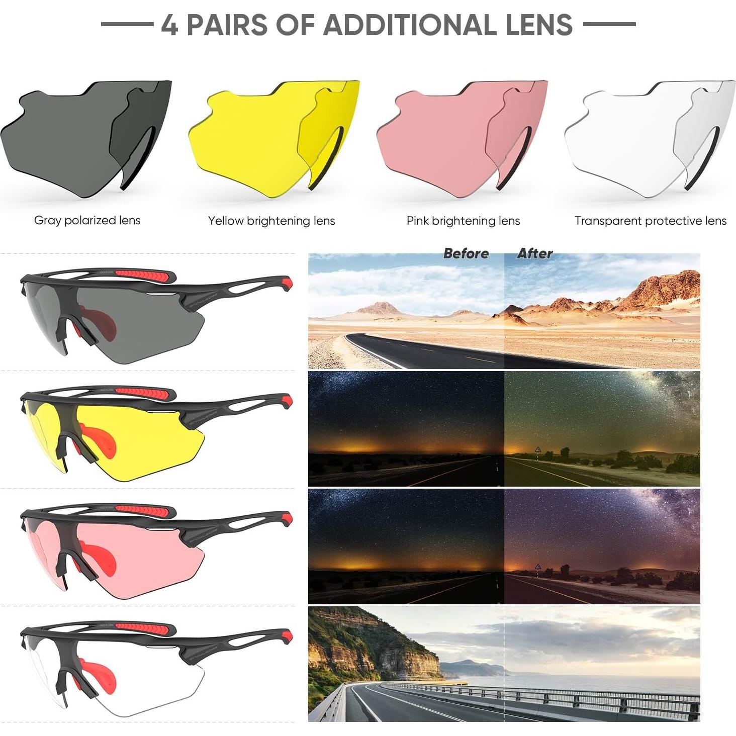 Gafas de Ciclismo Hubo Sports 5 Lentes Intercambiables