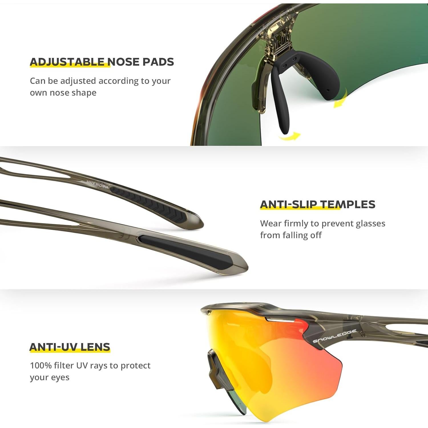 Gafas de Ciclismo Hubo Sports 5 Lentes Polarizadas Unisex