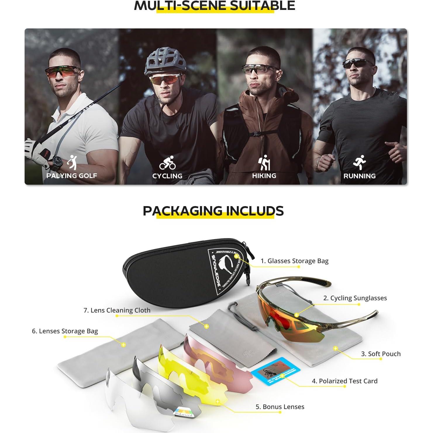 Gafas de Ciclismo Hubo Sports 5 Lentes Polarizadas Unisex