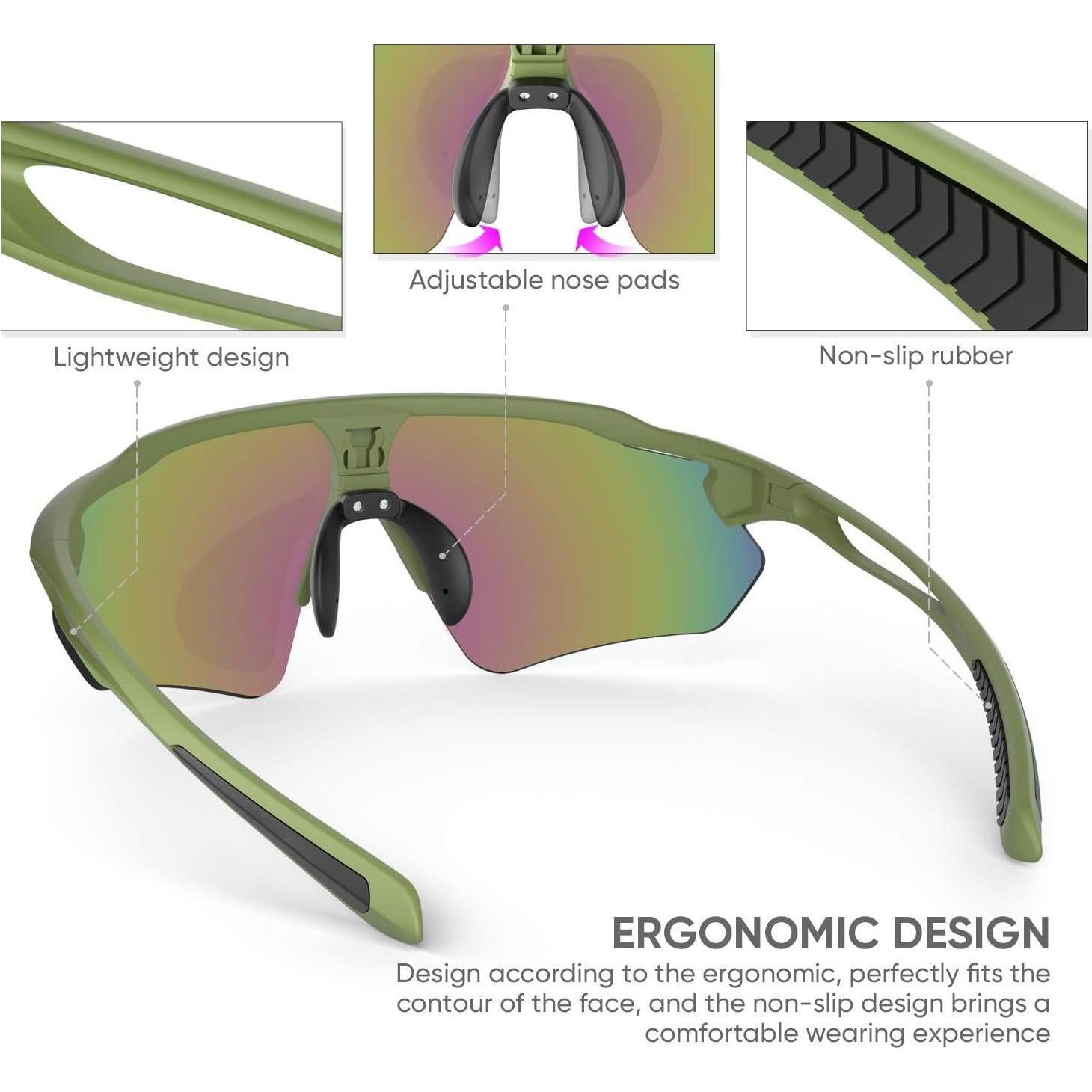 Gafas de Ciclismo Hubo Sports 5 Lentes Intercambiables