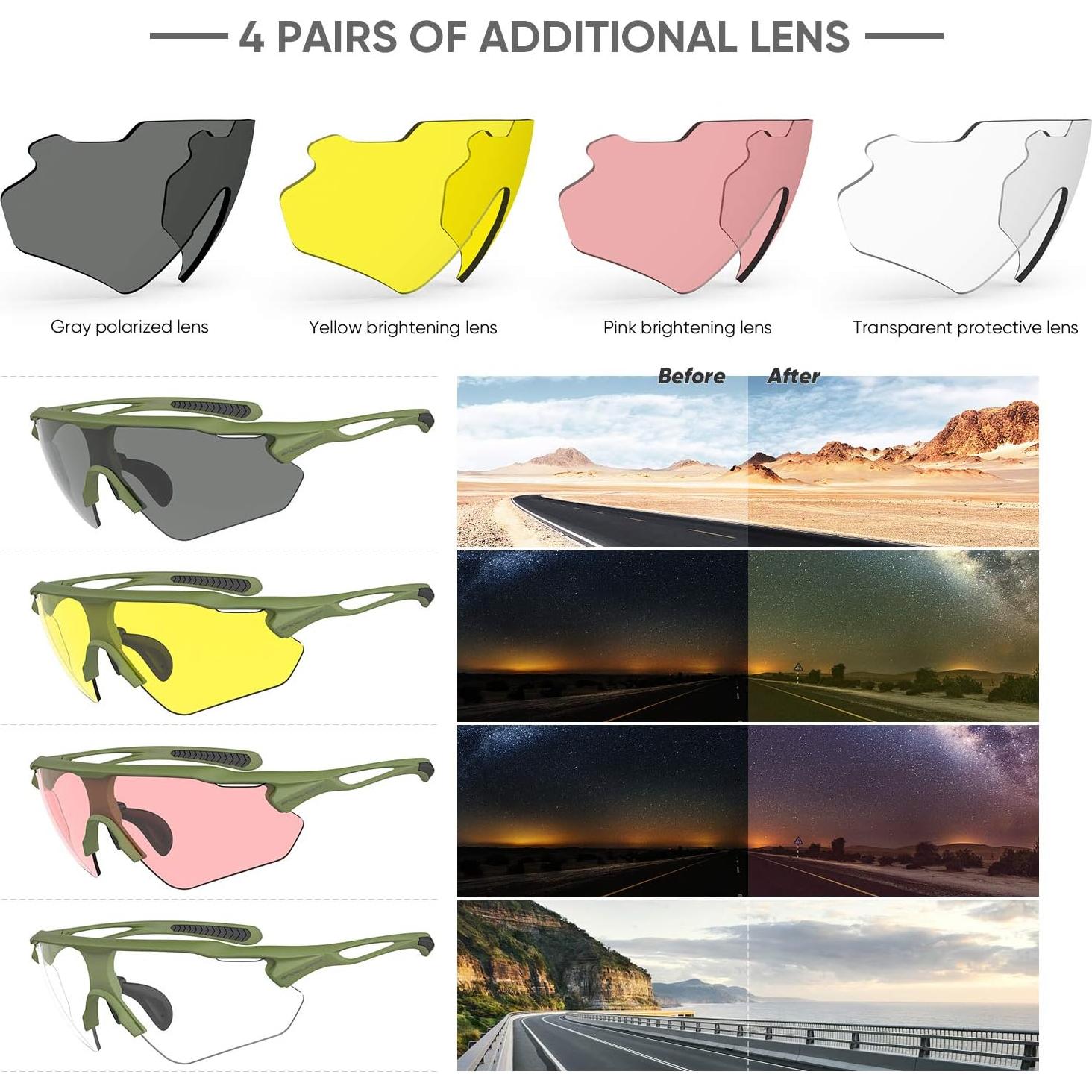 Gafas de Ciclismo Hubo Sports 5 Lentes Intercambiables