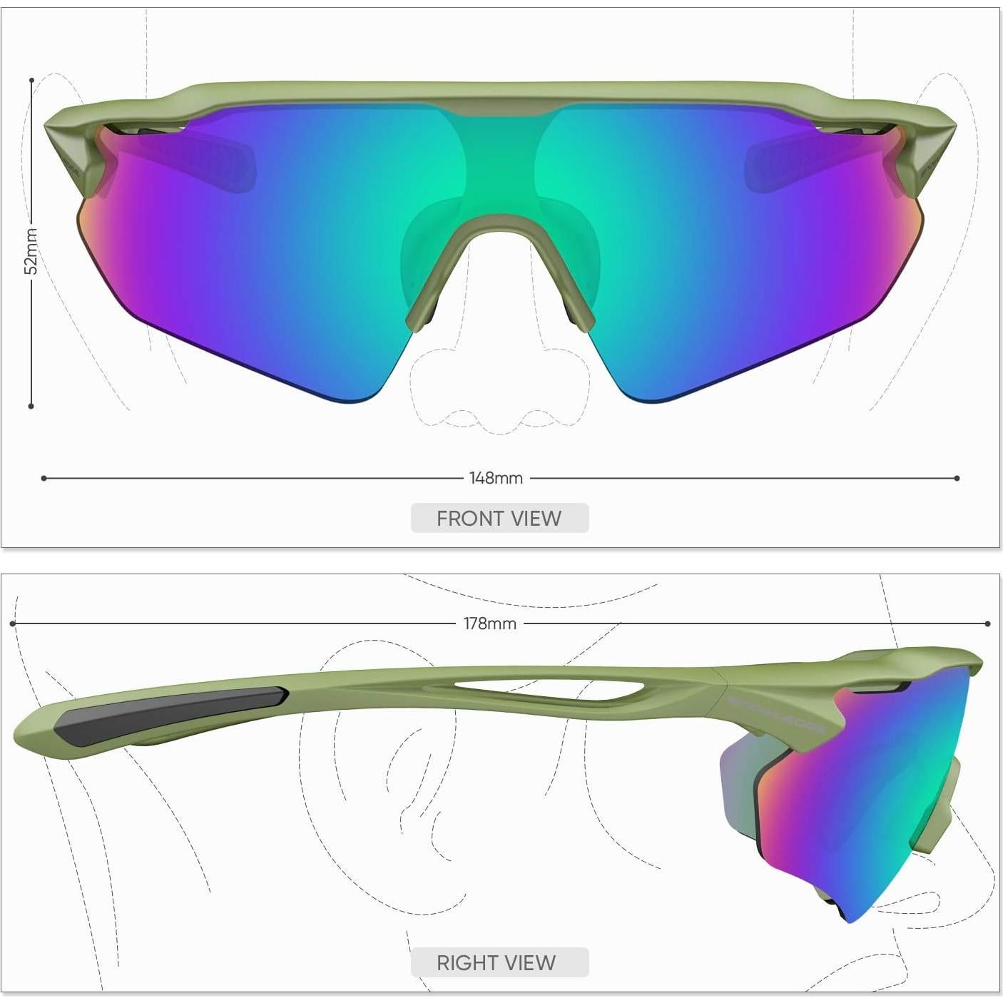 Gafas de Ciclismo Hubo Sports 5 Lentes Intercambiables