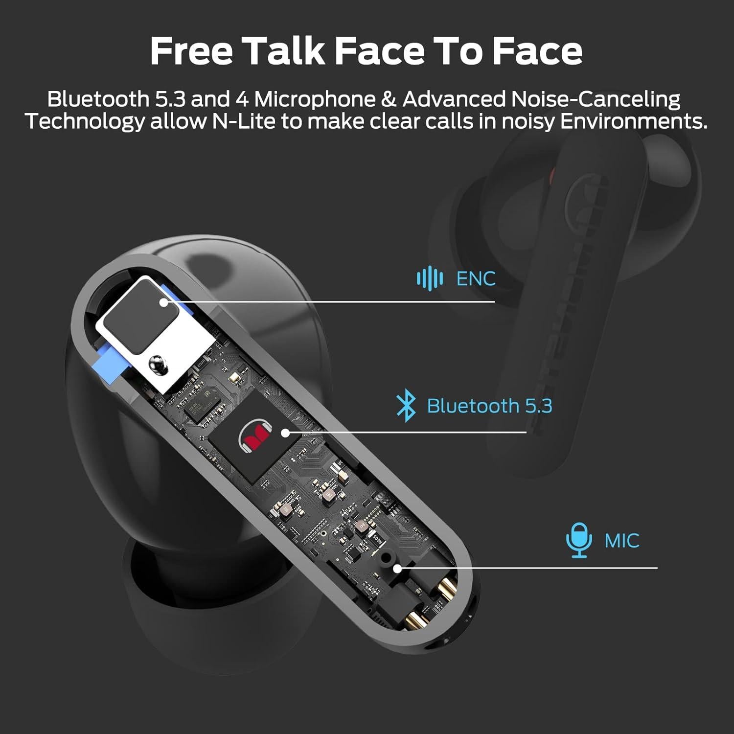 Auriculares Inalámbricos Monster N-Lite Clear Talk Bluetooth 5.3 IPX8
