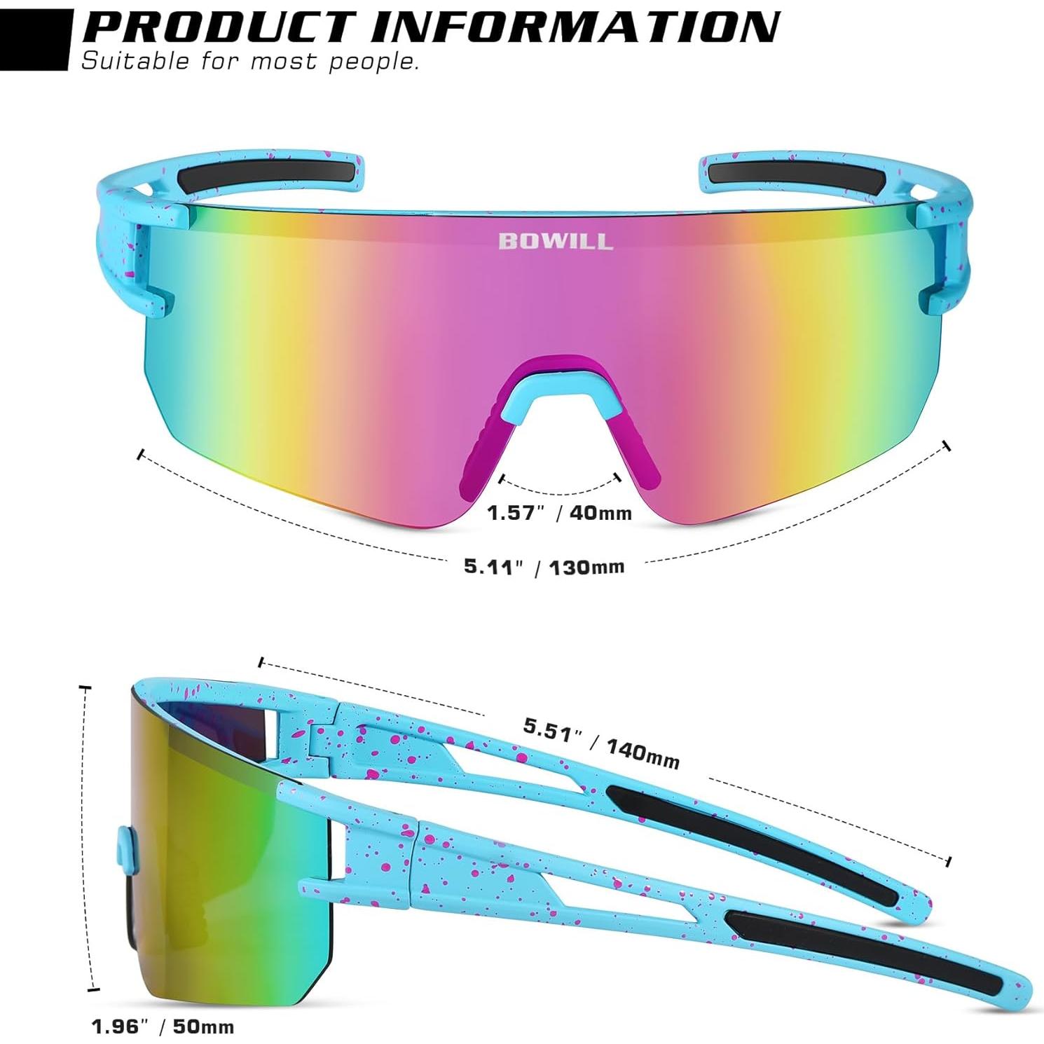 Gafas de sol BOWILL UV400 para jóvenes, deportivas y ligeras