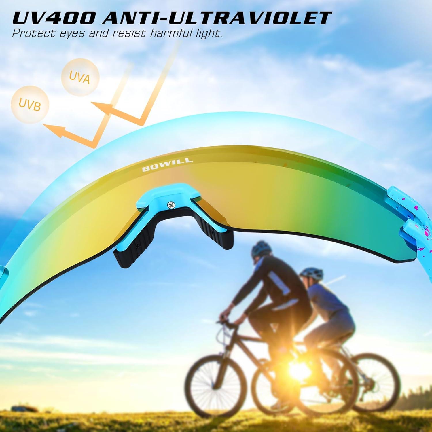 Gafas de sol BOWILL UV400 para jóvenes, deportivas y ligeras