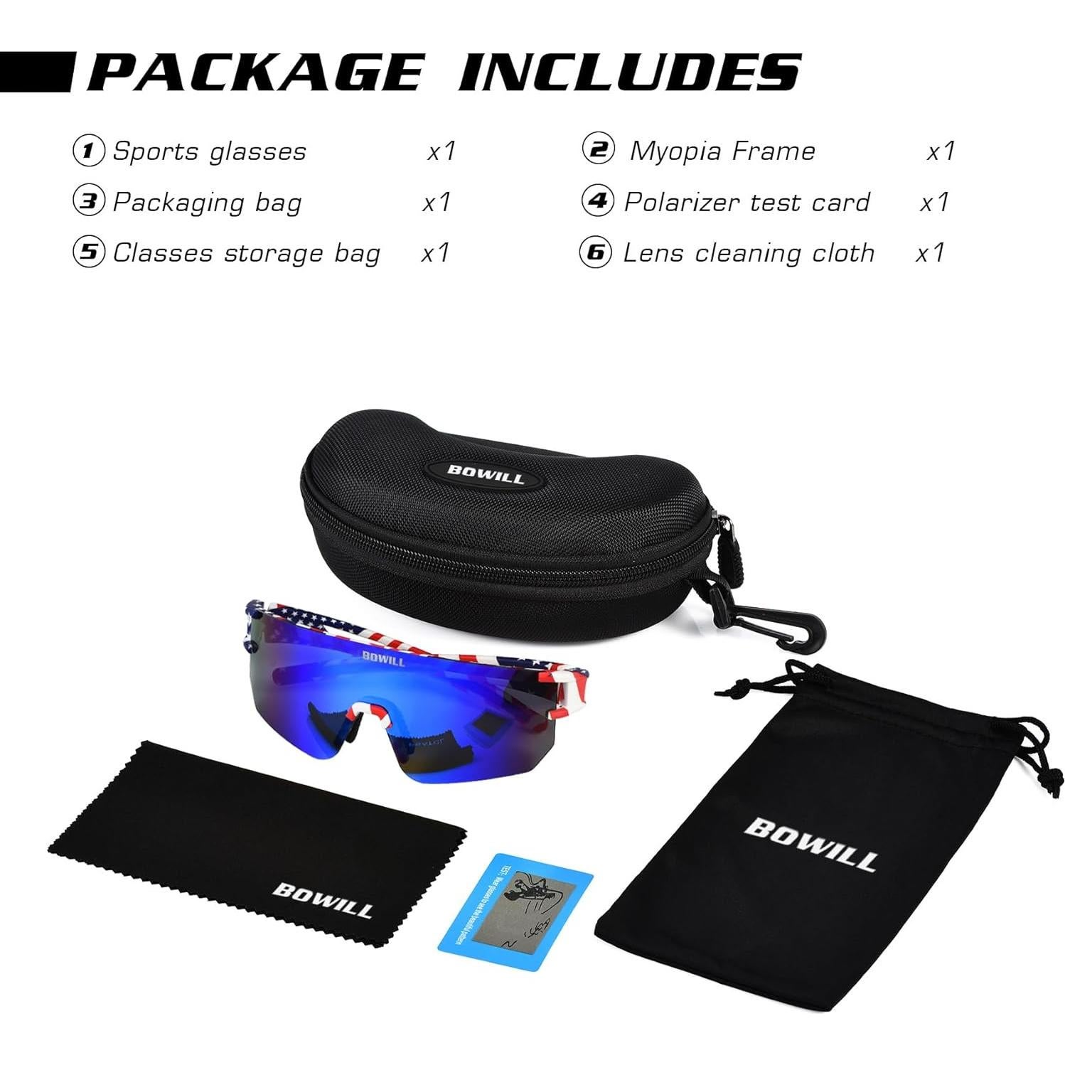 Gafas de sol BOWILL UV400 para jóvenes, deportivas y ligeras