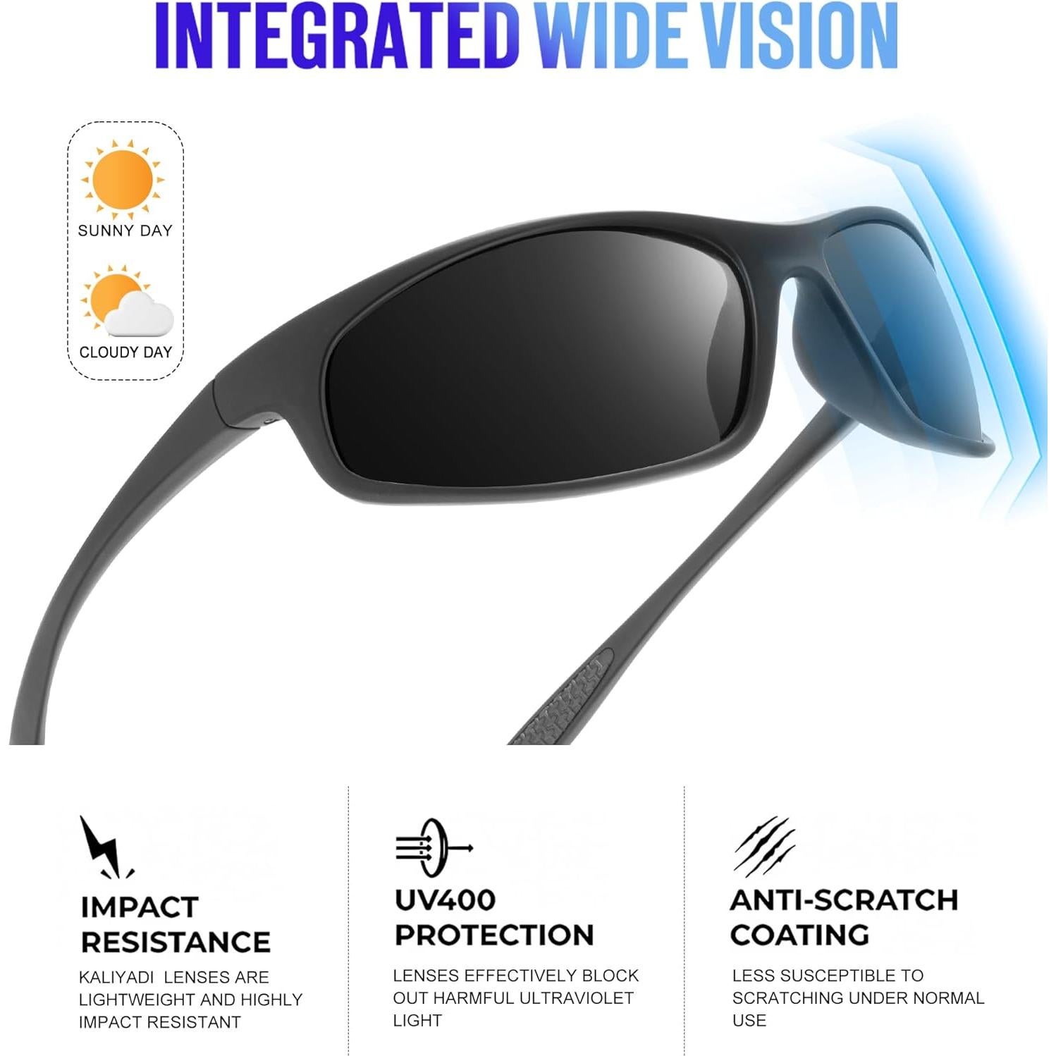 Gafas de sol KALIYADI polarizadas para hombres, UV protección