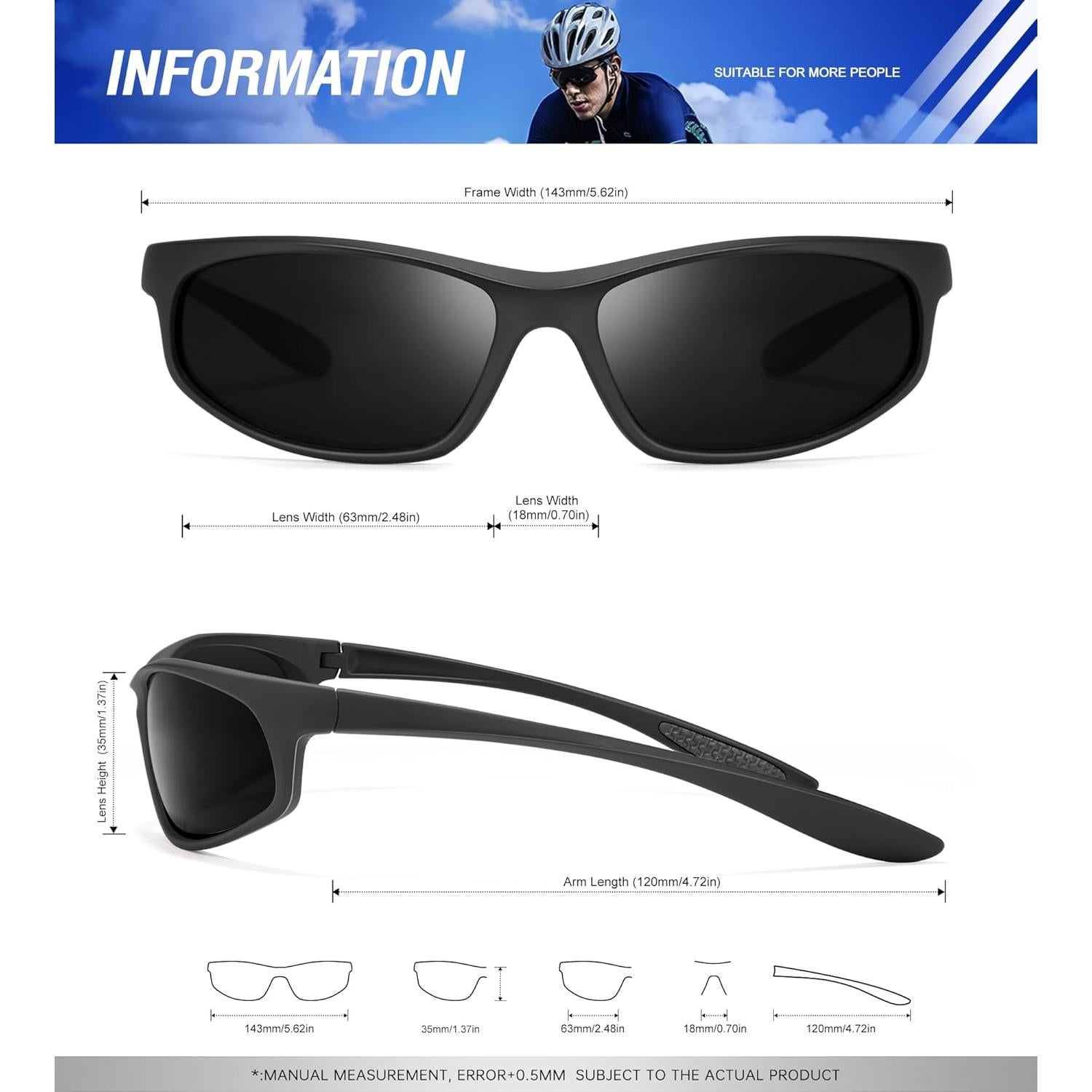 Gafas de sol KALIYADI polarizadas para hombres, UV protección