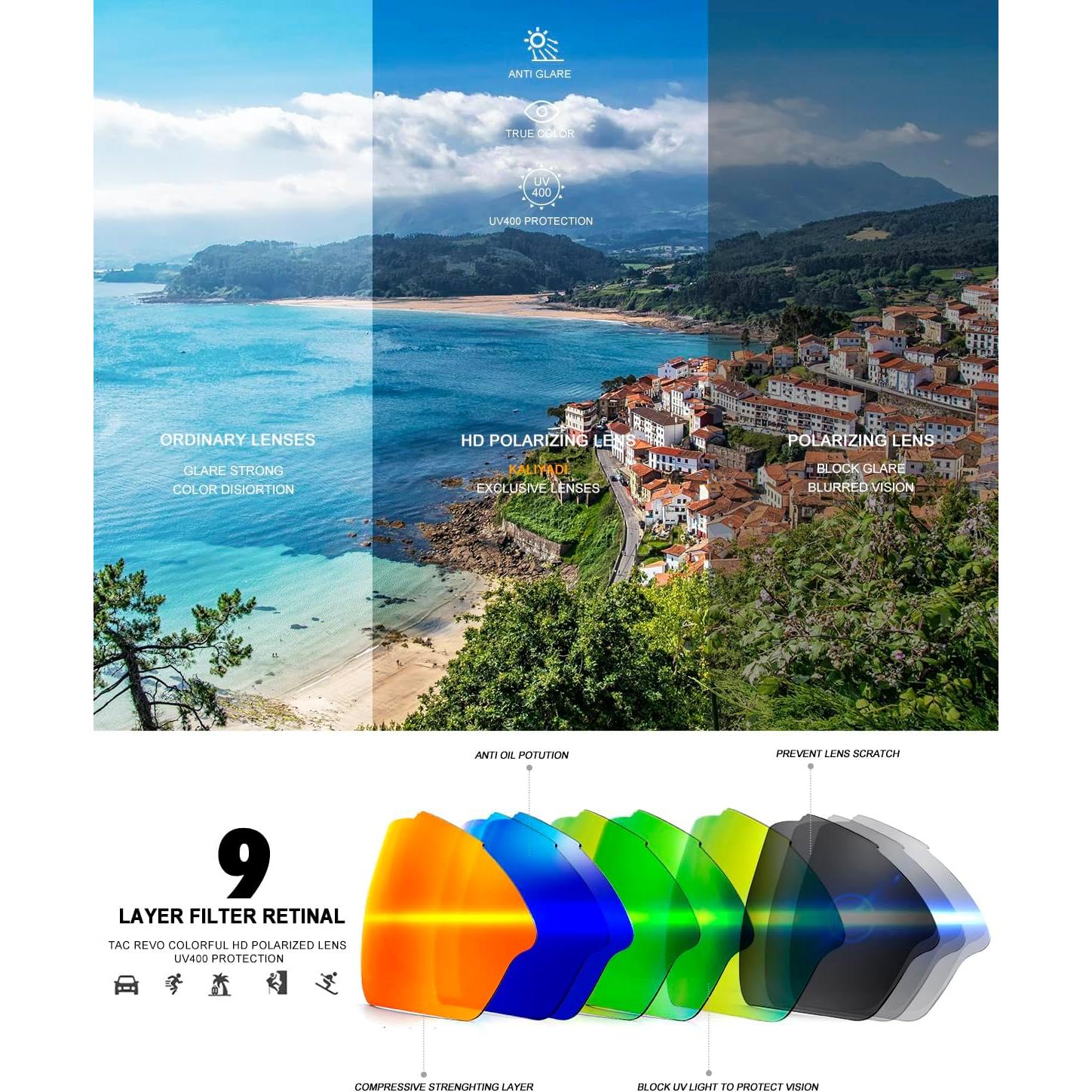 Gafas de Sol KALIYADI Polarizadas para Hombres UV