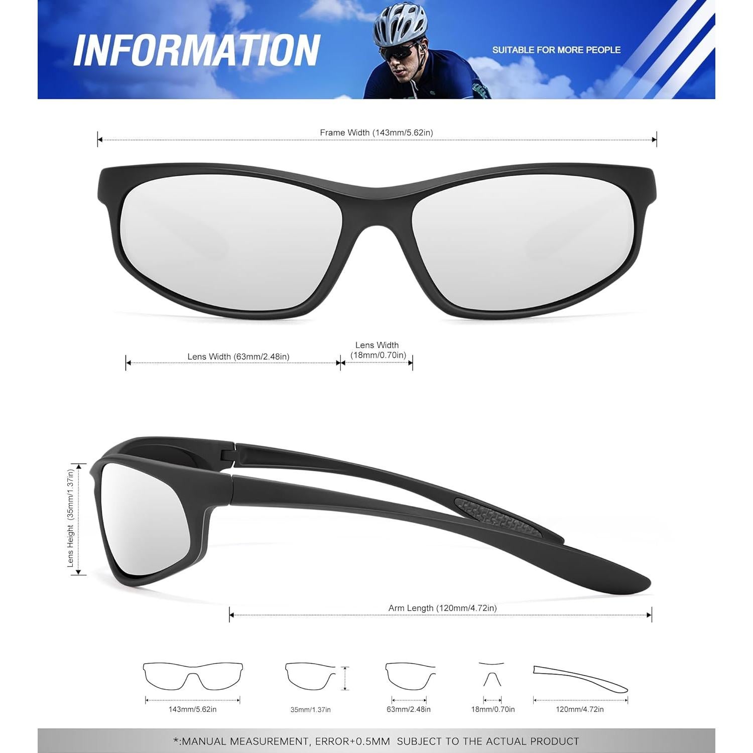 Gafas de Sol KALIYADI Polarizadas para Hombres UV