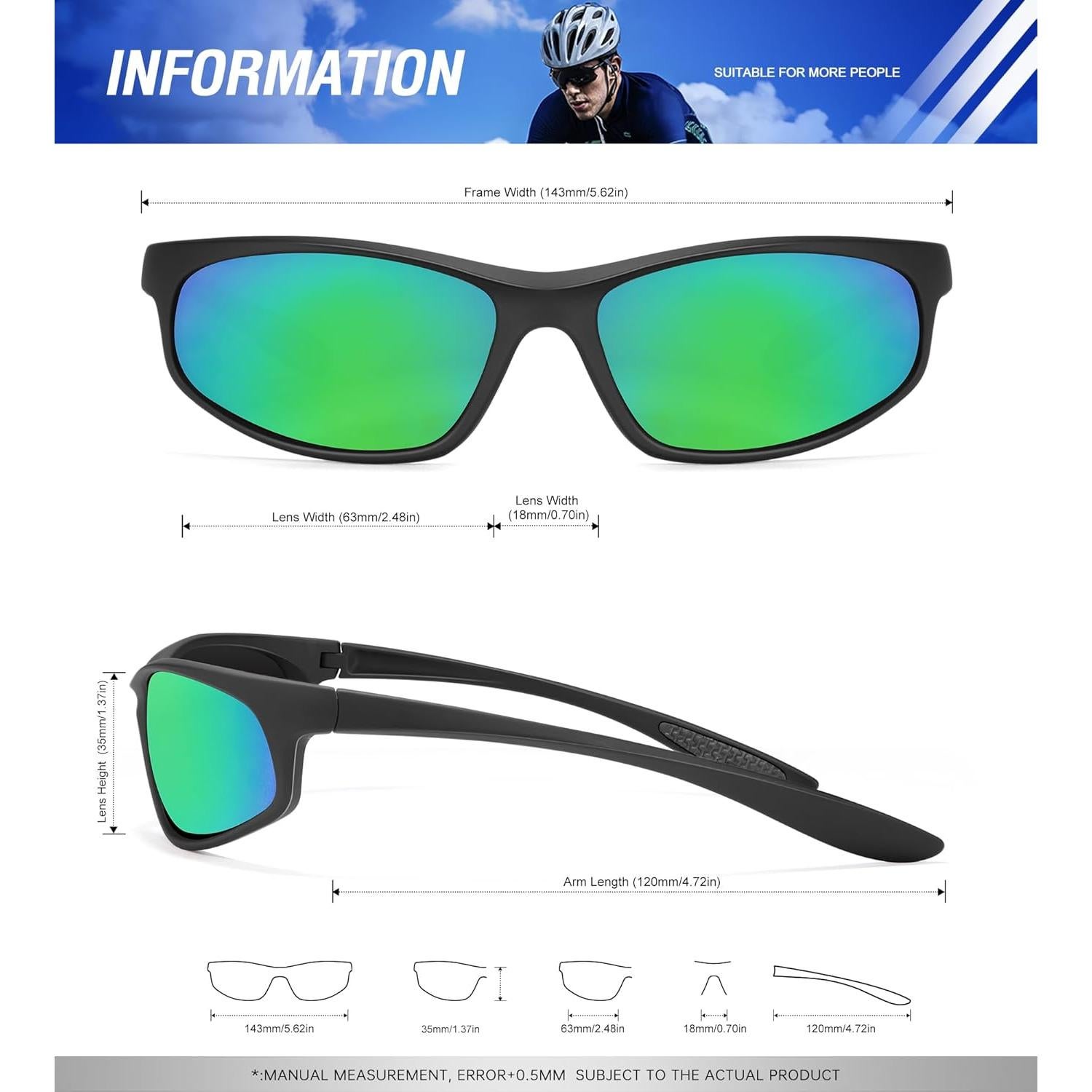 Gafas de Sol KALIYADI Polarizadas para Hombres UV