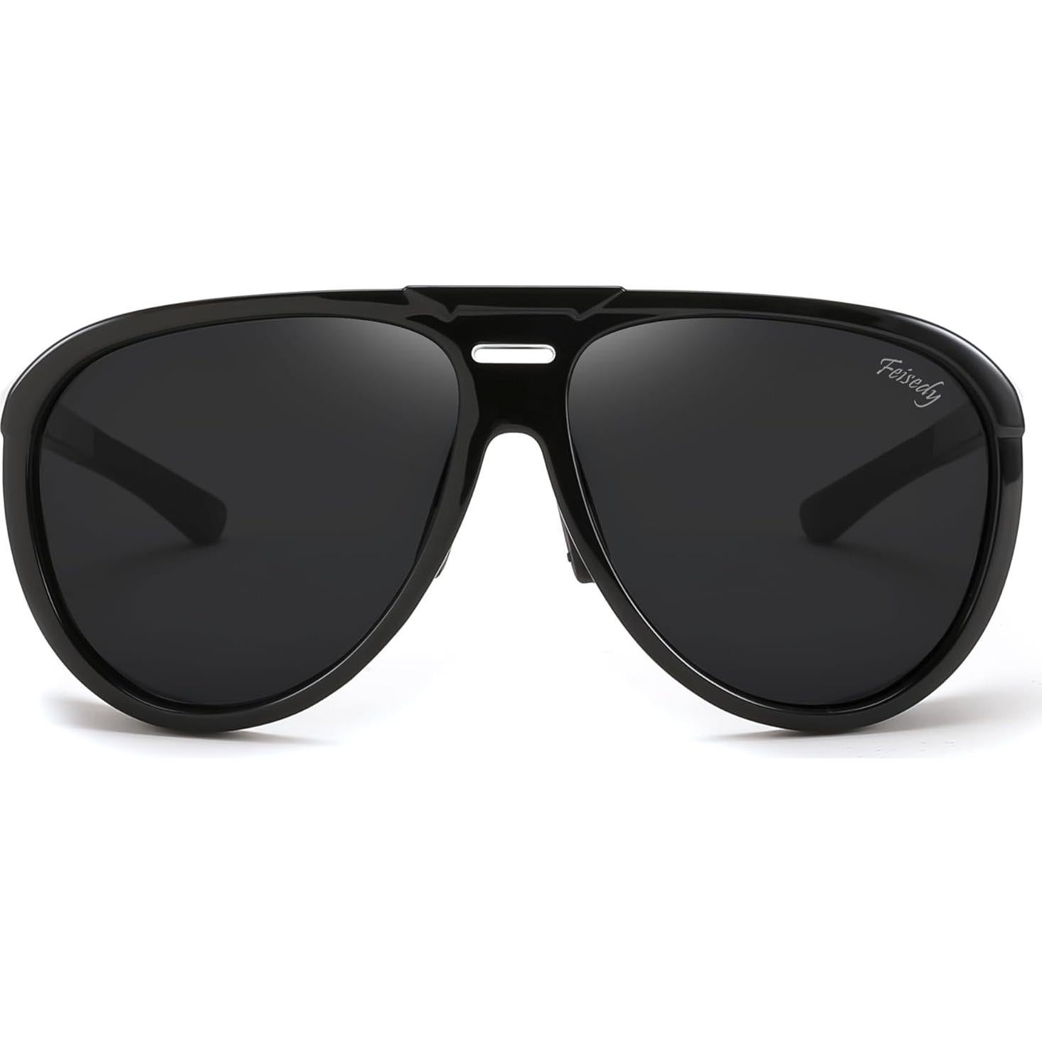 Gafas de Sol Polarizadas FEISEDY Aviador Steampunk 60mm