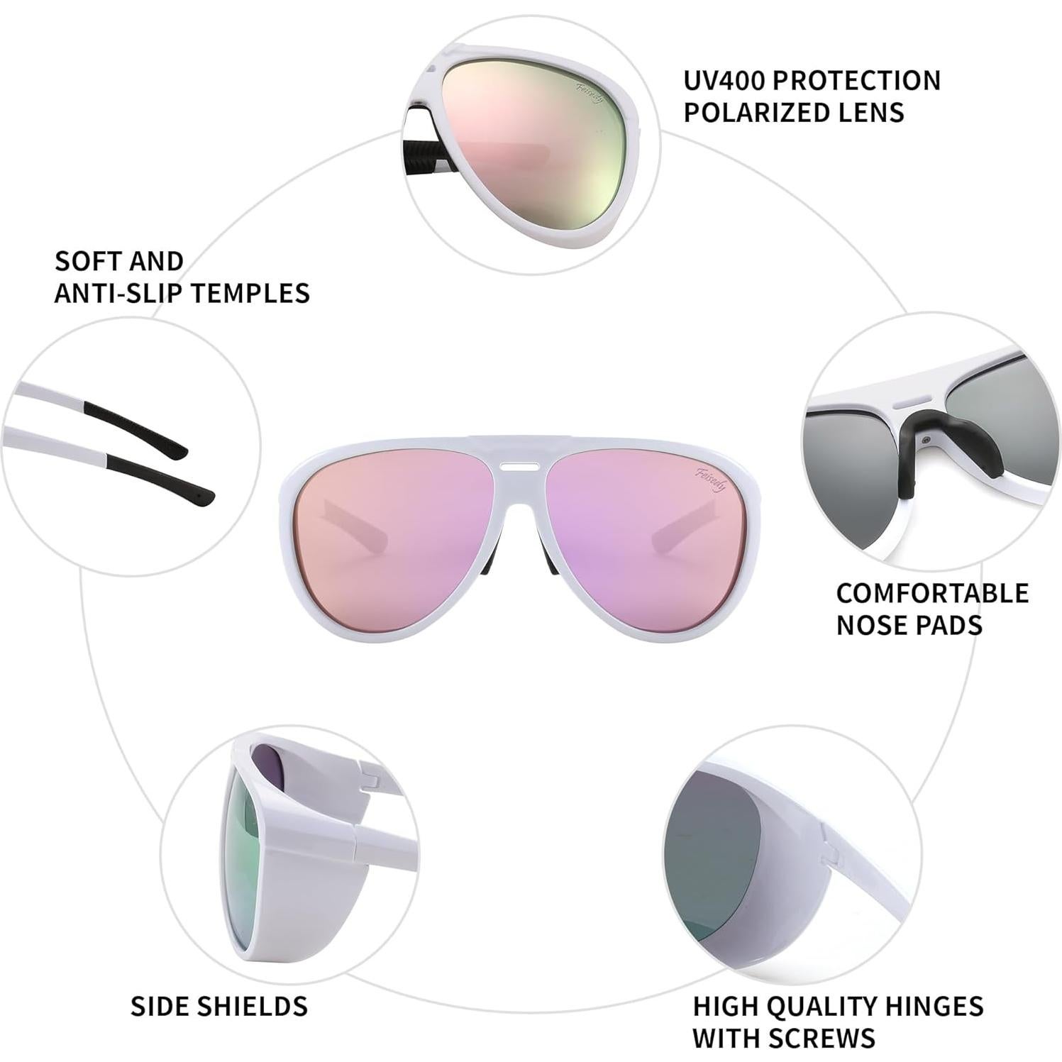 Gafas de Sol Aviador FEISEDY Polarizadas Estilo Steampunk