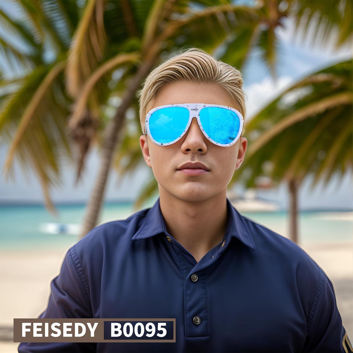 Gafas de Sol Aviador FEISEDY Polarizadas 60mm Lente Espejo