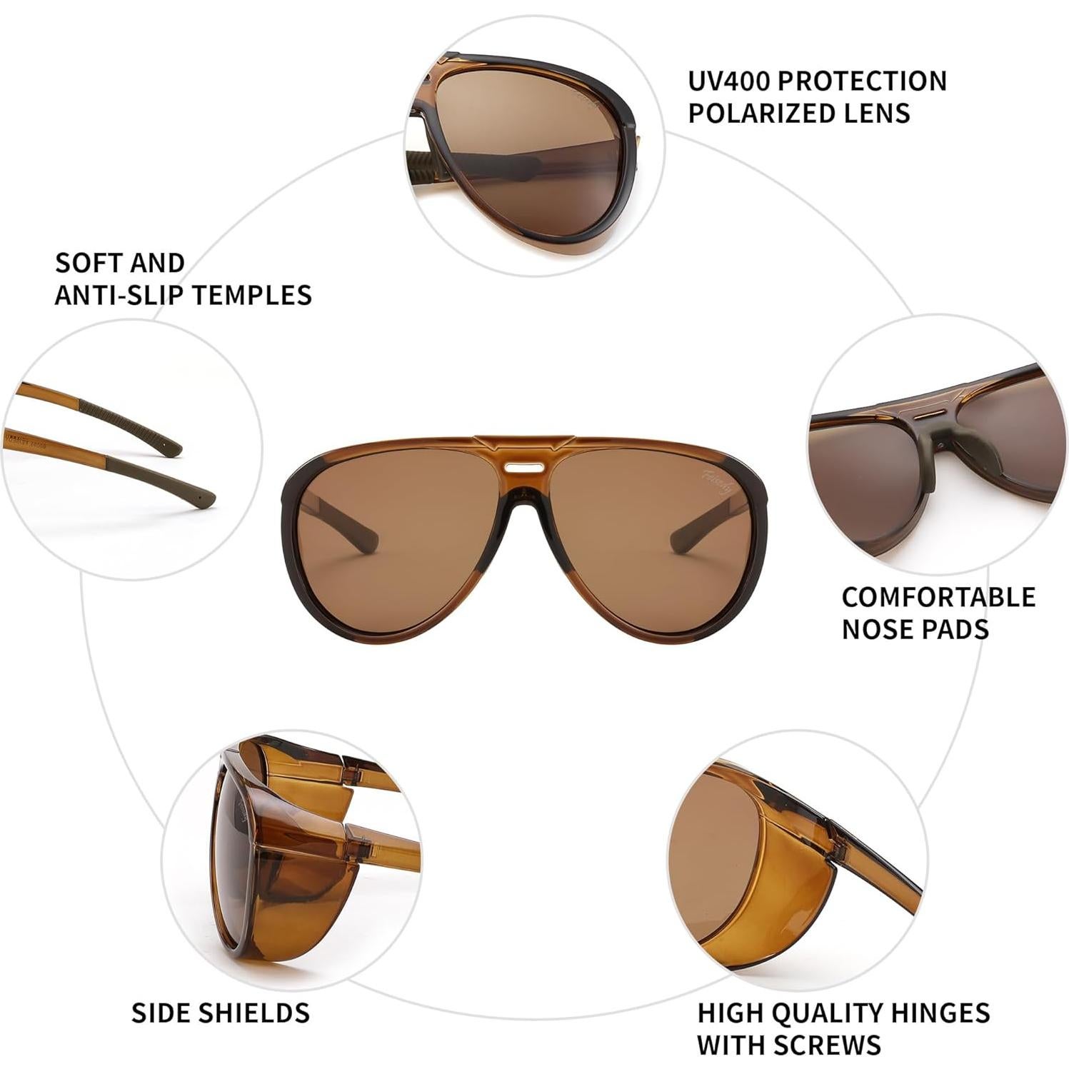 Gafas de Sol Aviador FEISEDY Polarizadas Redondas UV400